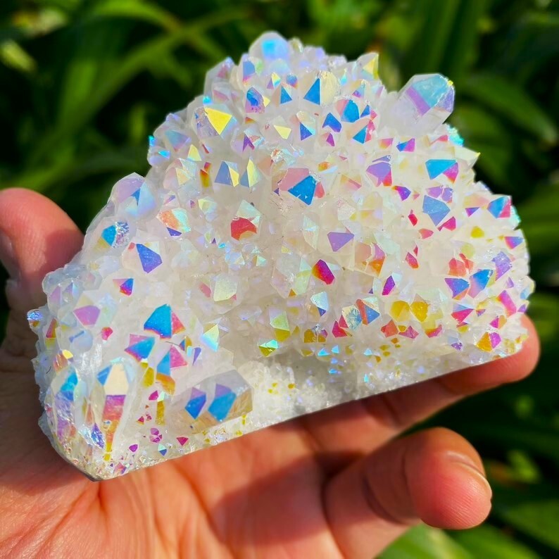 80-100g Angel Aura Quartz Crystal Witch Cluster Healing Reiki Home Ornament
