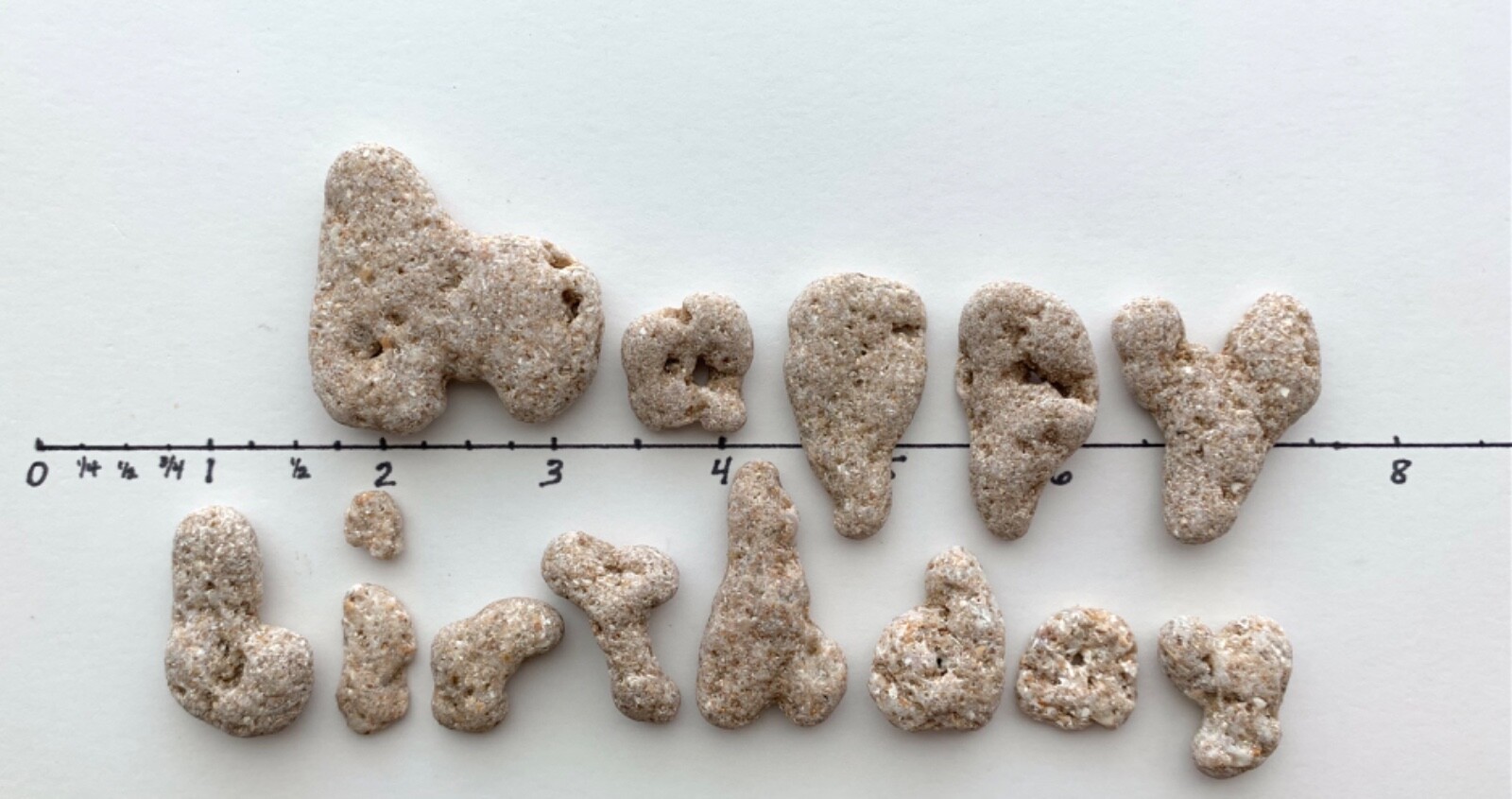 HAPPY BIRTHDAY Beach Stones Letter Rocks Natural Shaped Word Sign Text gift hag
