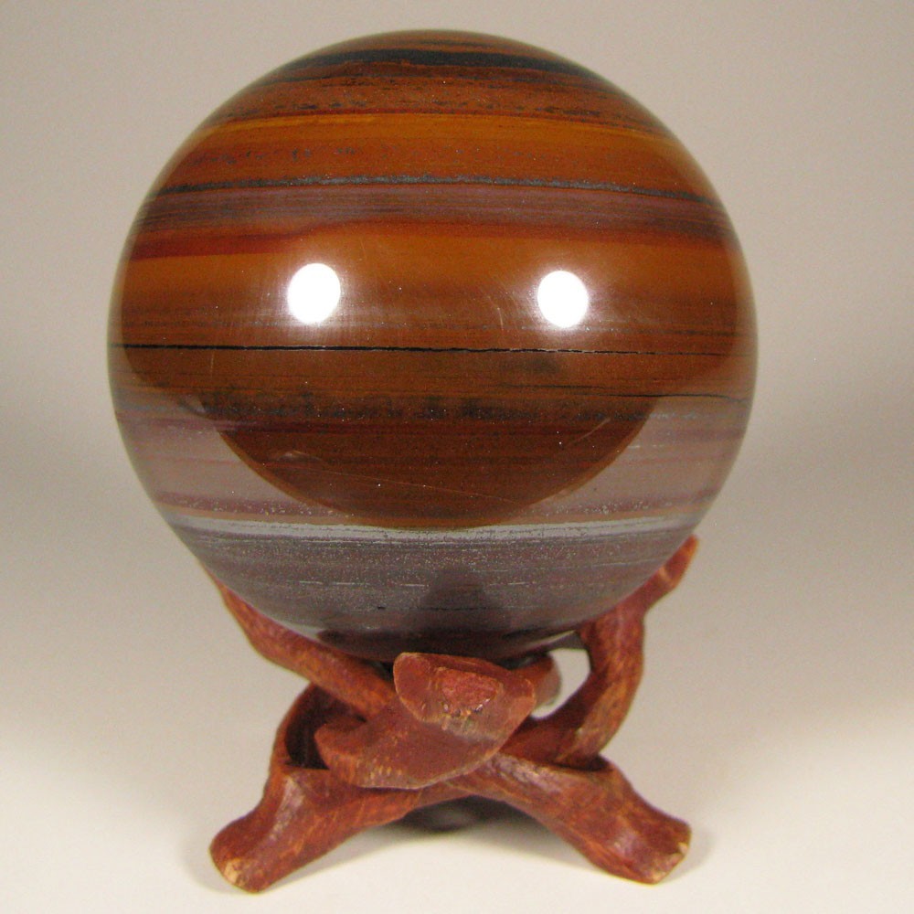 2.3″ RED TIGER IRON Gemstone Polished Sphere Ball w/ Stand – South Africa – 59mm