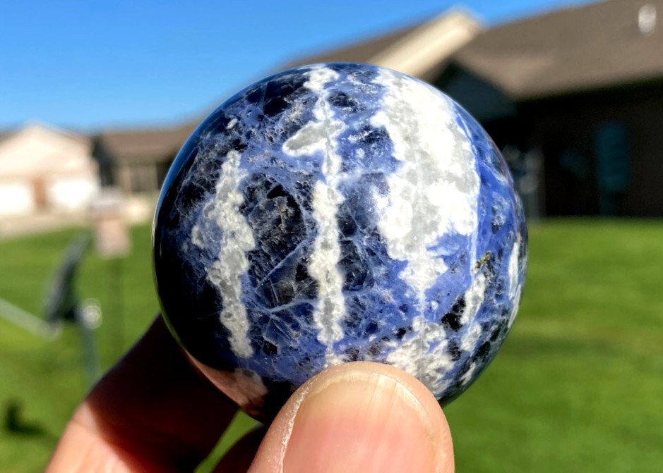 POLISHED SODALITE with STAND – 2 inches Dia.