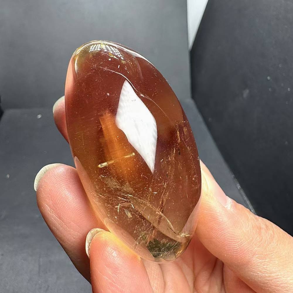 124g Natural Rainbow Smoky Quartz Sphere Crystal ball Energy Reiki healing Gem