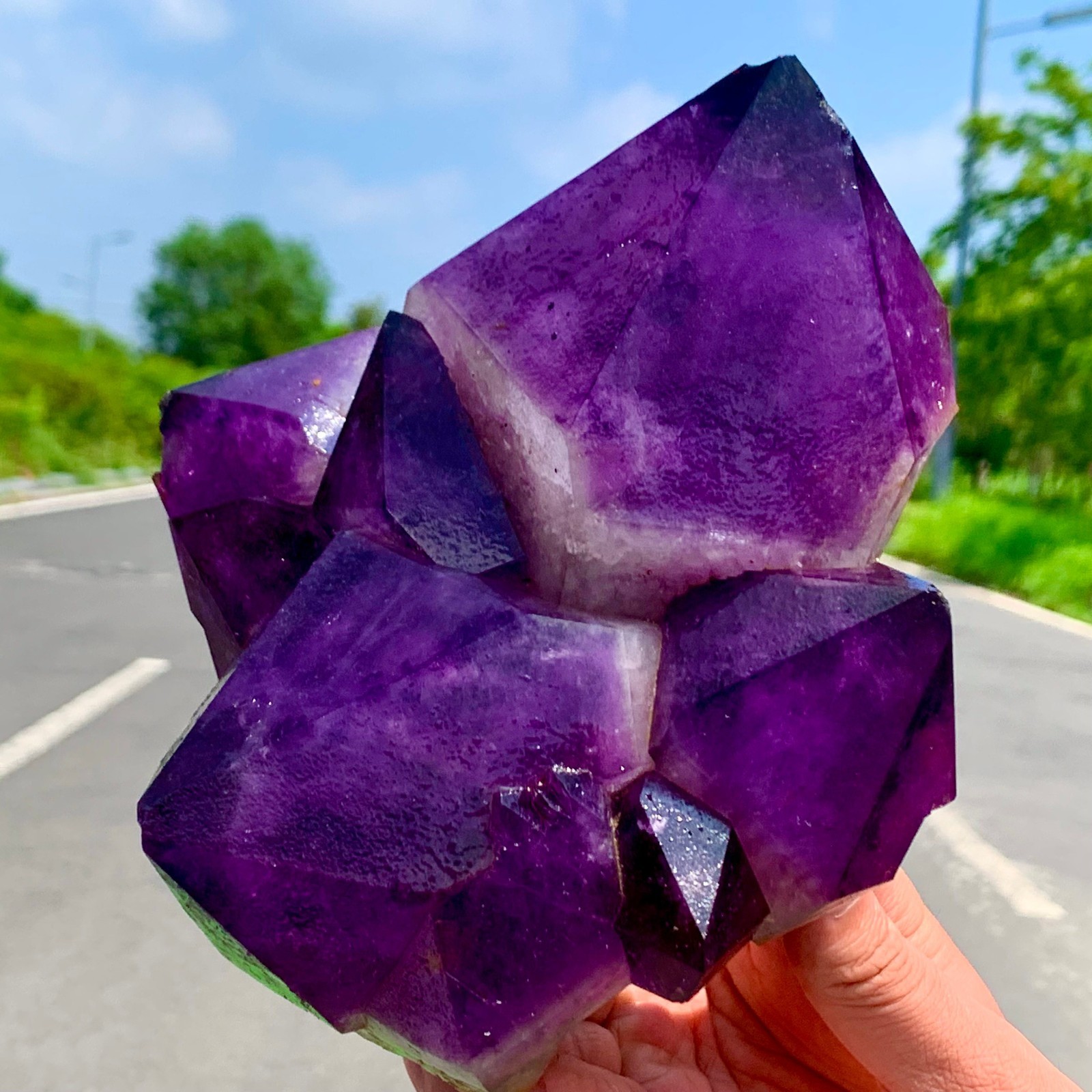 5.25LB Natural Amethyst geode quartz cluster crystal specimen Healing