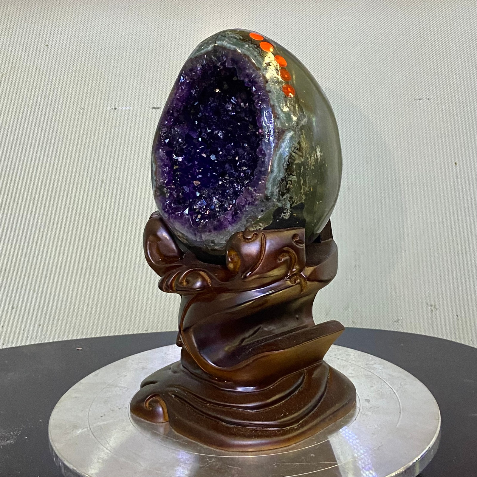 8.26LB Natural amethyst Dinosaur egg Quartz Crystal specimen healing