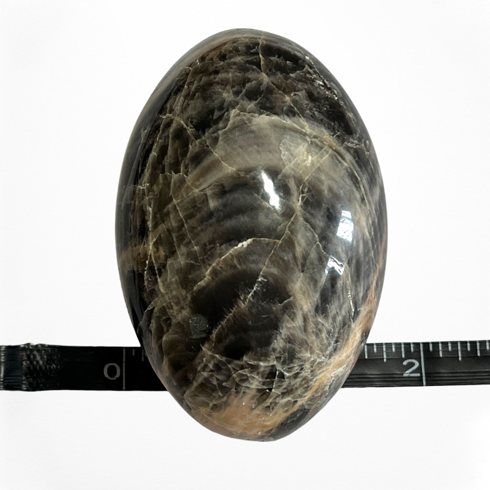 Black Moonstone Palm Stone Polished Oval Rock Mineral Meditation Healing Crystal