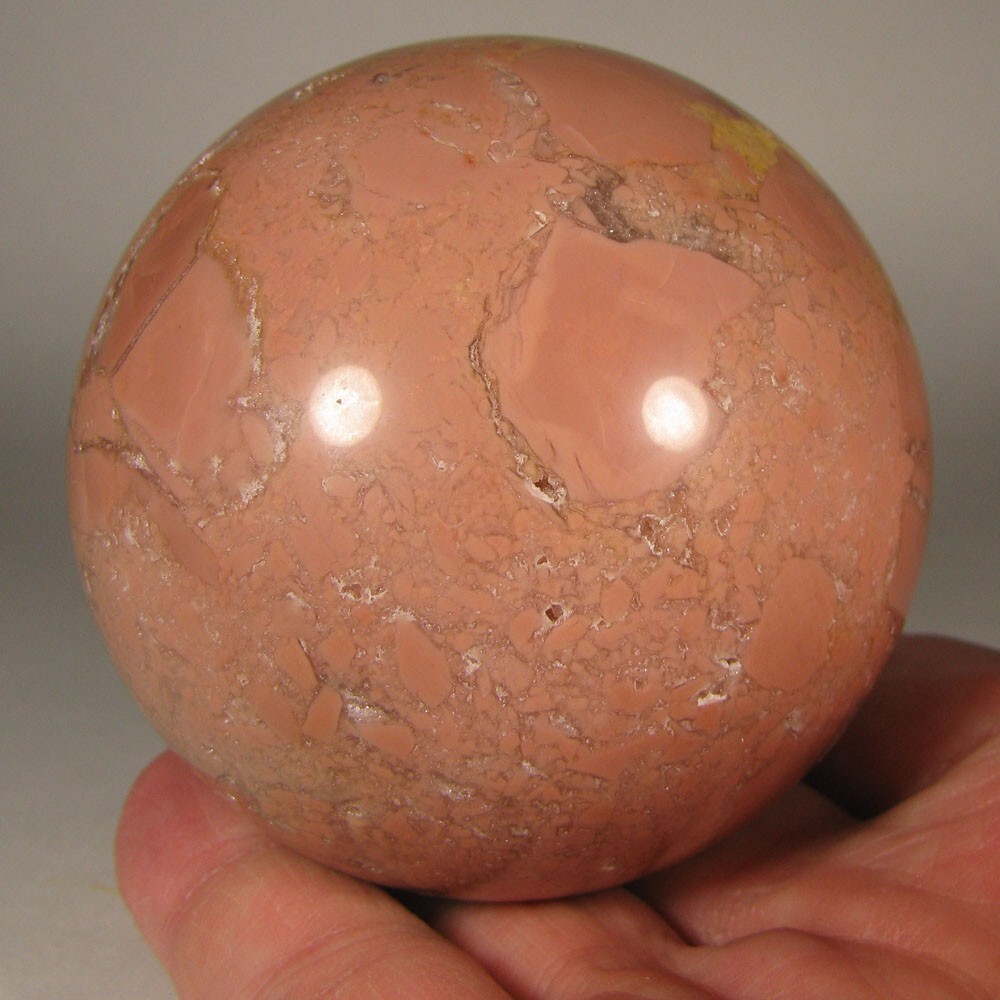2.7″ PINK AGATE Polished Gemstone Sphere Ball w/ Stand – Brazil – 69mm