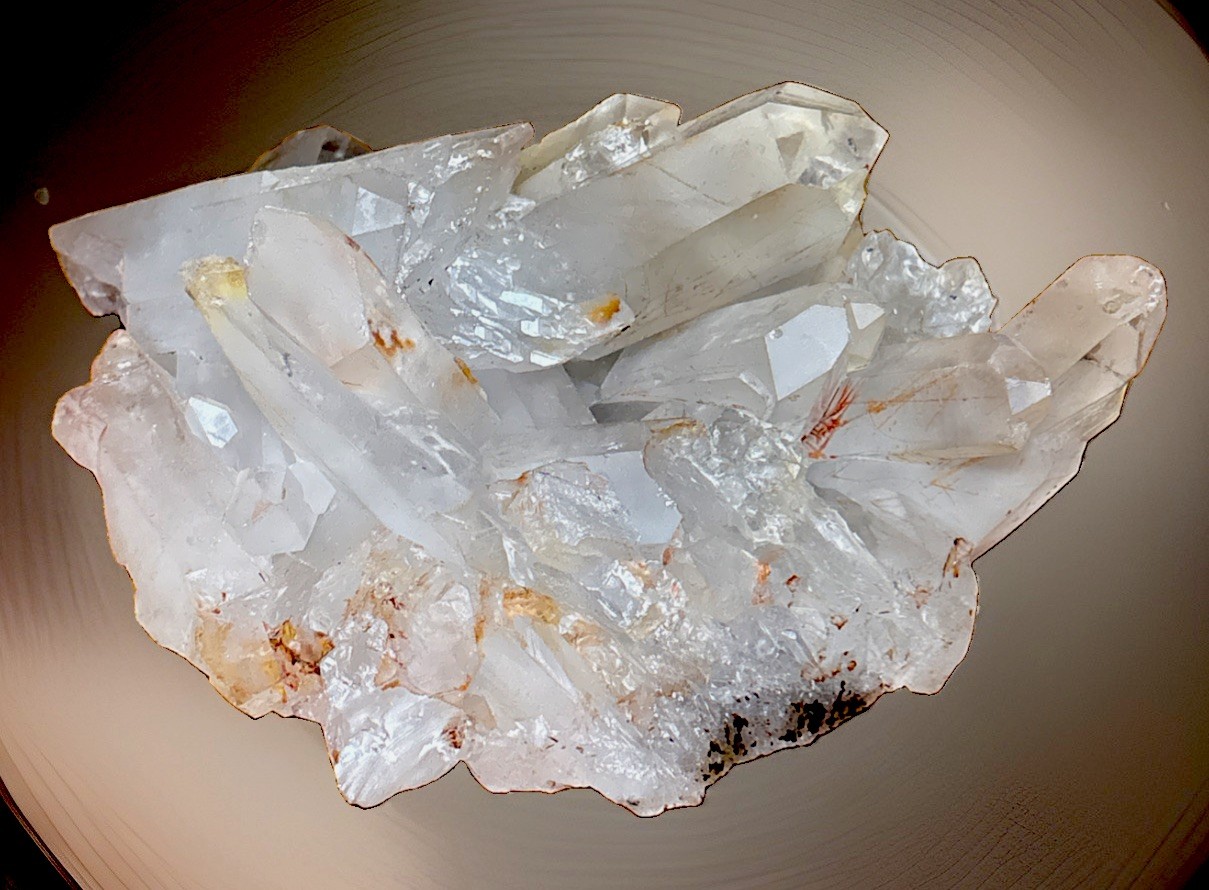 Set Of 2 Free Standing Natural Clear Crystal Quartz Decor Pieces Totaling 5lbs