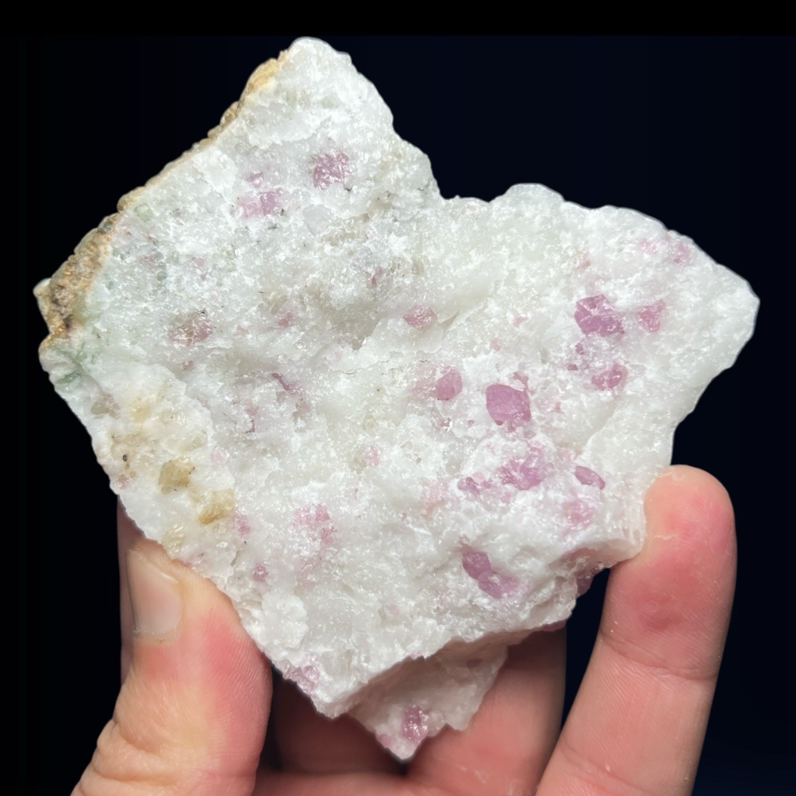 212 GM Red Spinel Crystals with Marialite, Scapolite, Fluorapatite on Calcite