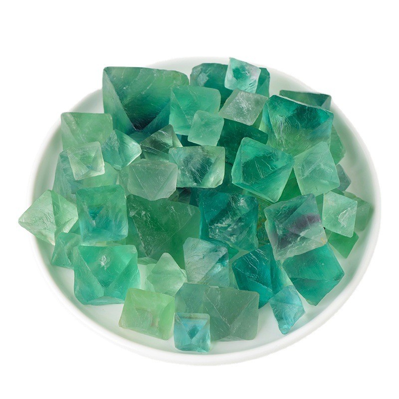 Green Fluorite Octahedron Crystals Mineral Stones Healing Reiki Meditation Craft