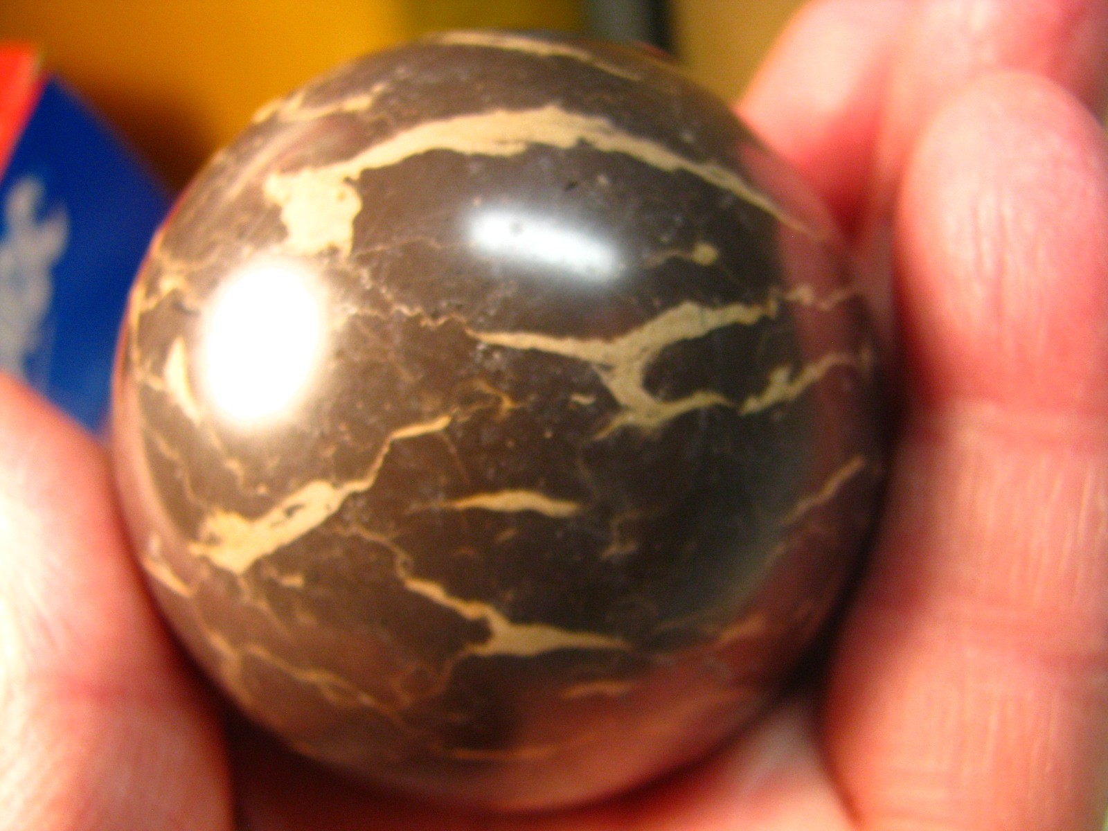 .65lb 2.3inch CAMOUFLAGE JASPER SPHERE TAN DARK BROWN/BLACK MADAGASCAR #290