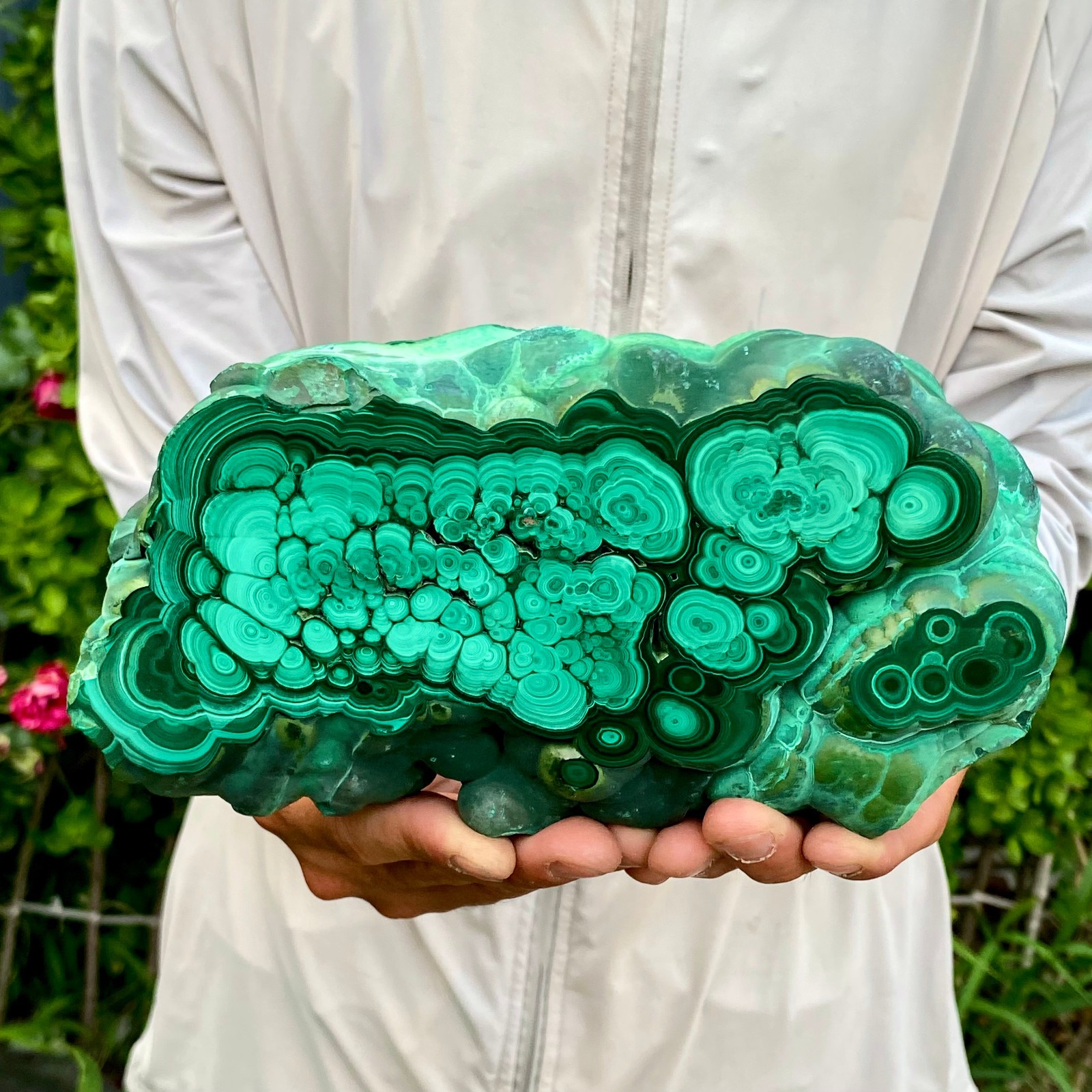 4.85LB Natural Green Malachite Crystal chunk Pattern Ore Specimen Quartz Healing