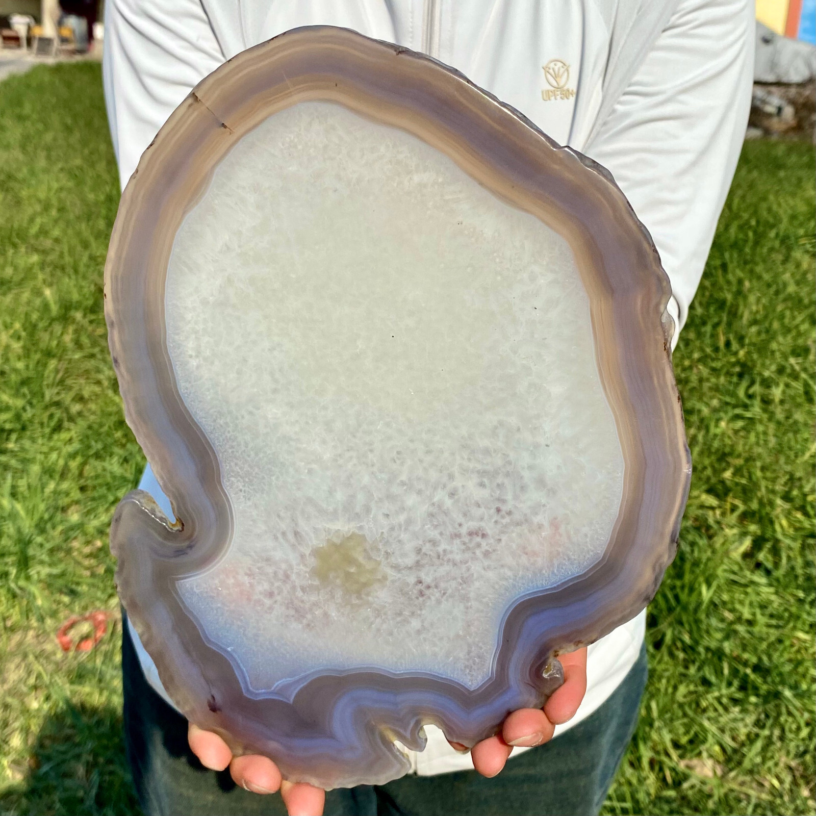 2.93LB Natural Agate Slice Quartz Crystal Hand-cut Slab Ore Specimen Healing