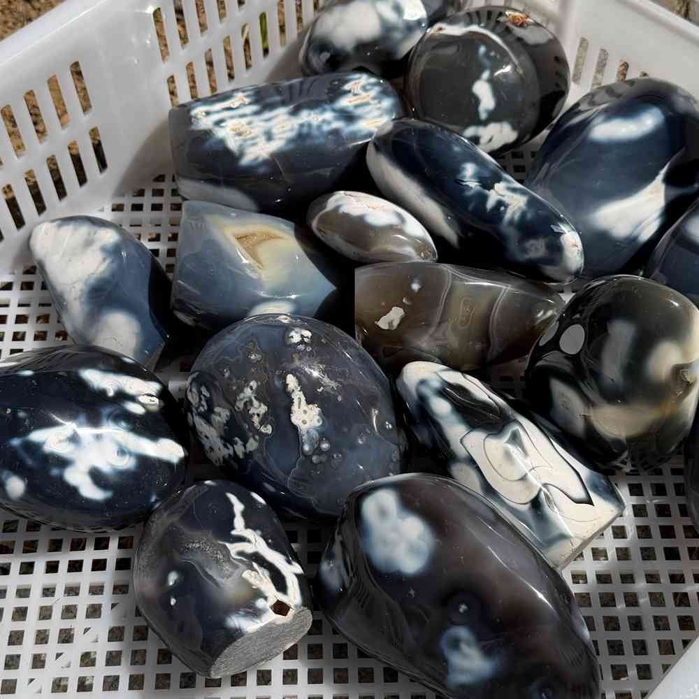 22LB Rare Natural Orca Agate Quartz Crystal Mineral Specimen Reiki Healing