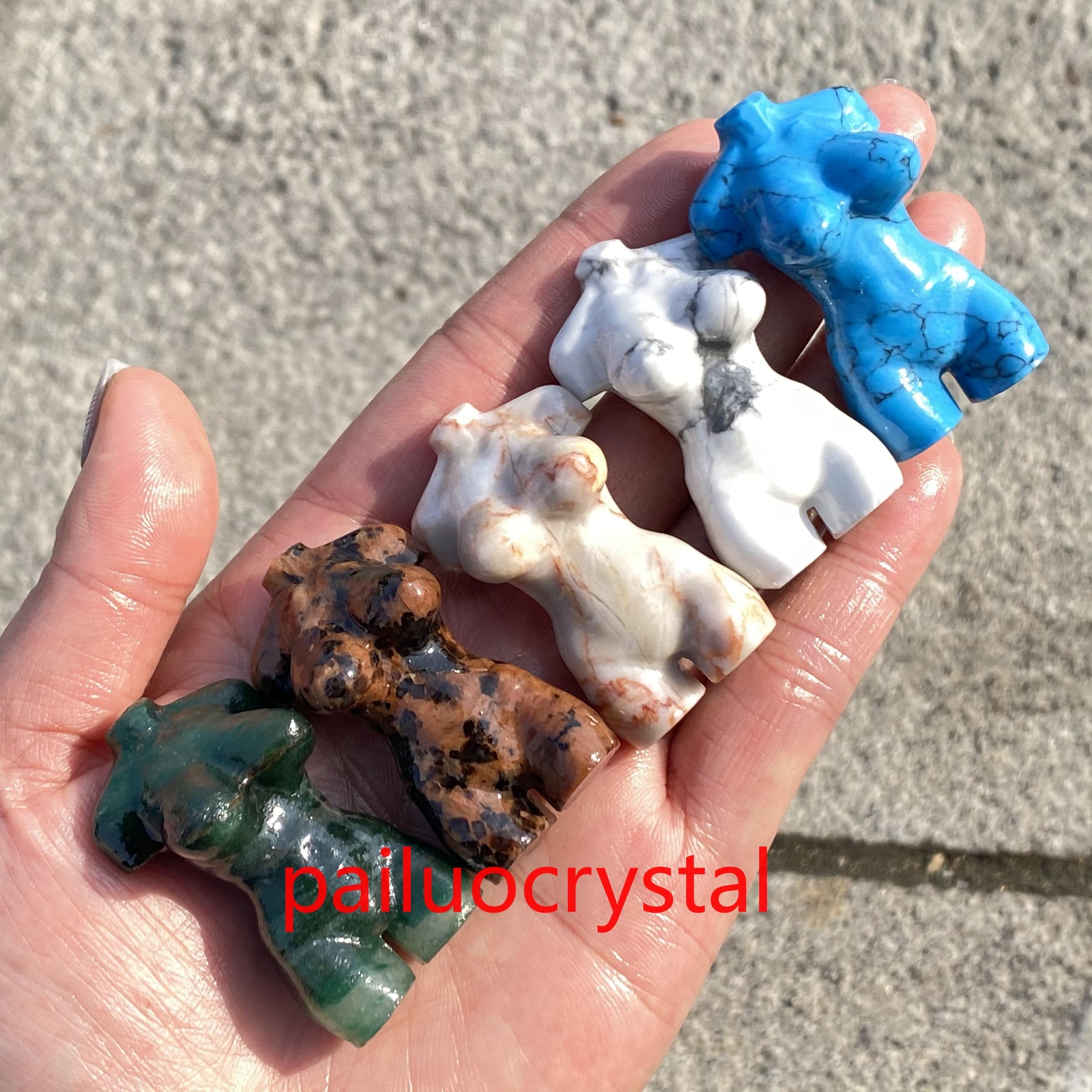 10pcs Wholesale Natural Mixed Women Quartz Crystal Skull Carved Goddess Gem 1.8″