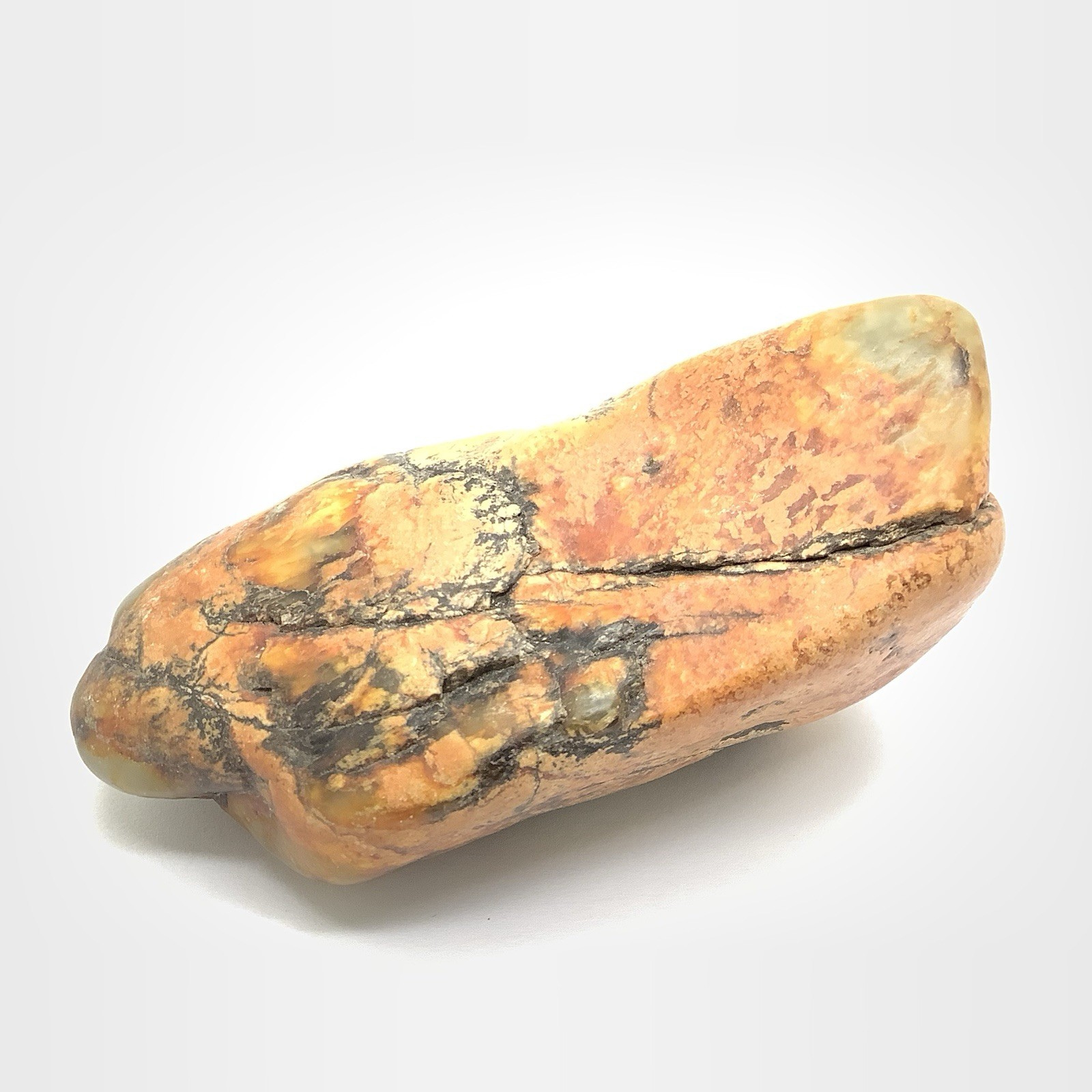 Siberian Jade Cobble White Brown Orange Nephrite Jade Vitim River Siberia 207g