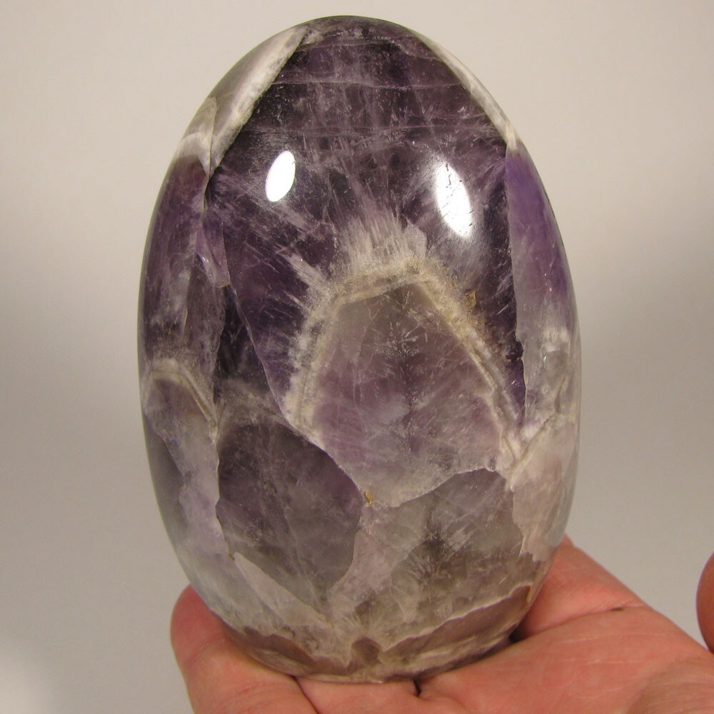 4.3″ BANDED AMETHYST Crystal Polished Freeform Standup – Madagascar – 1.3 lbs.