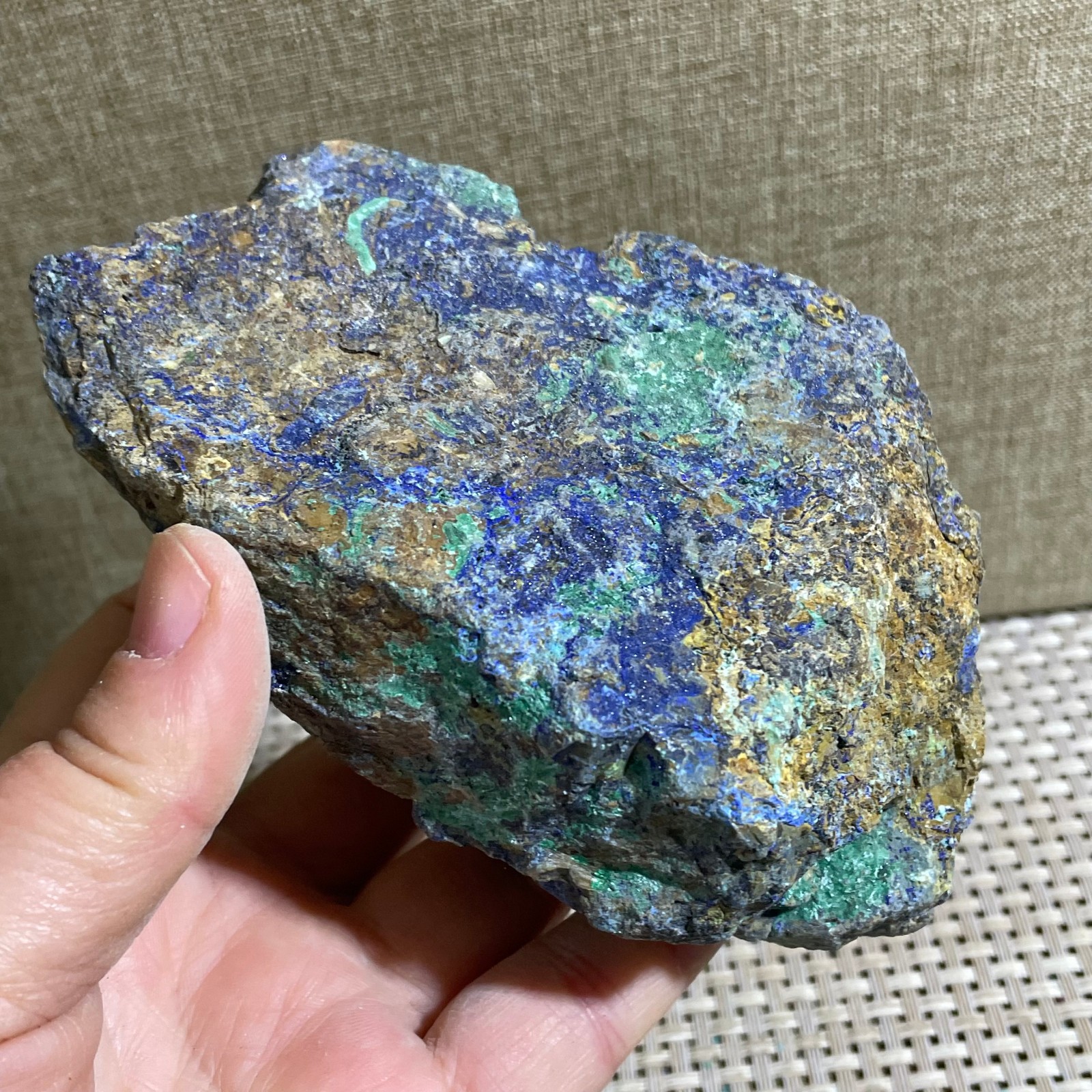 Restoration of Blue Copper Ore Quartz Crystal Mineral Samples 382g