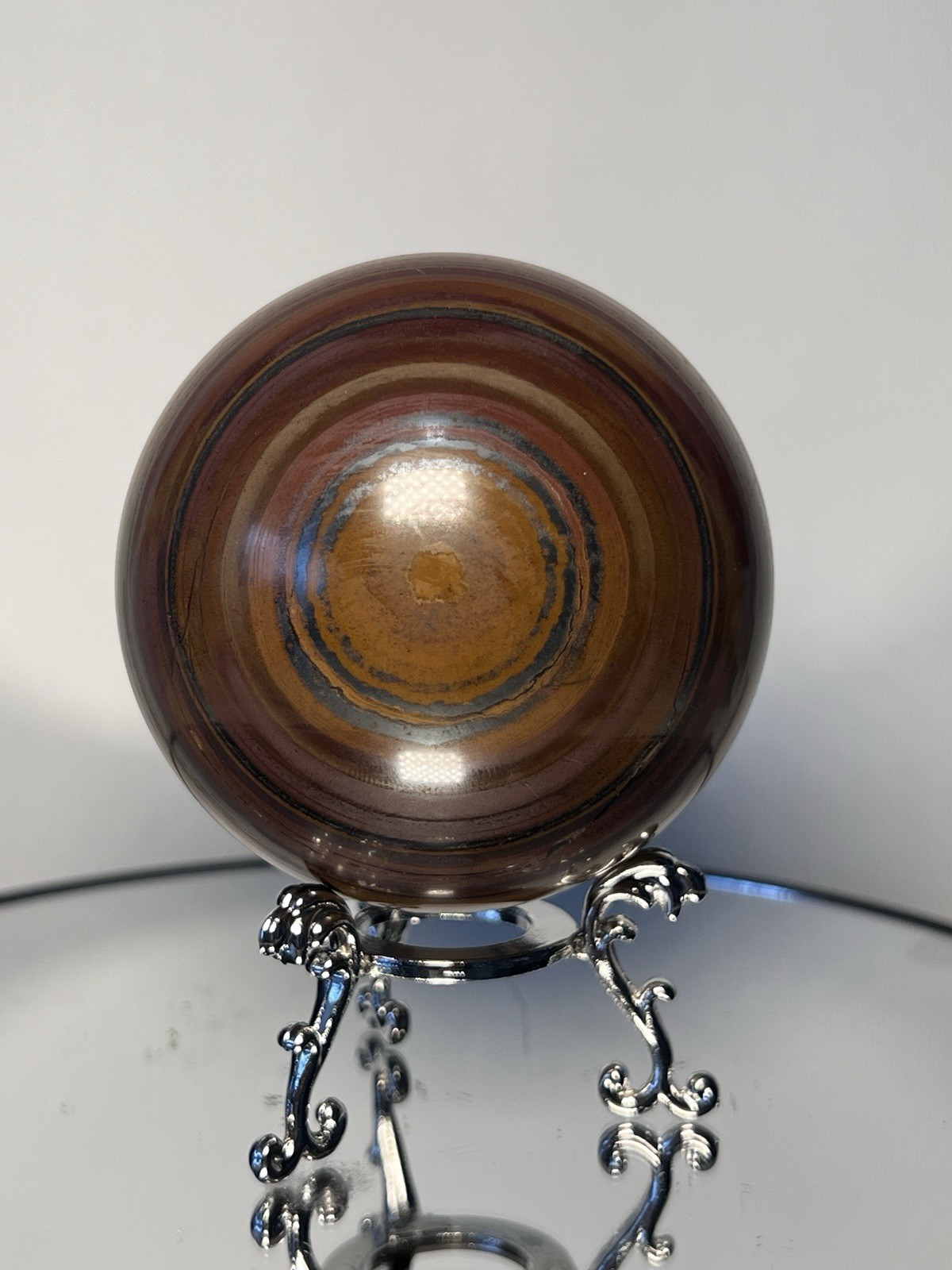 Tiger Iron Sphere w/holder – 73mm (1-lb 7.4-oz)