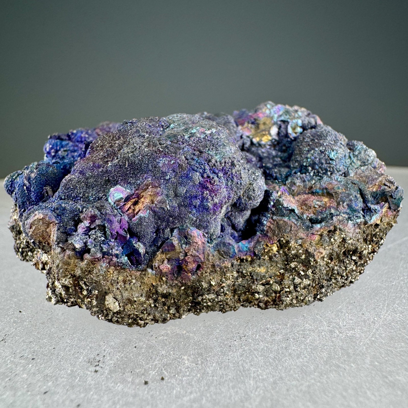 Rare “Blister Ore” Purple-Blue Chalcopyrite: Flambeau Mine, Rusk Co., Wisconsin