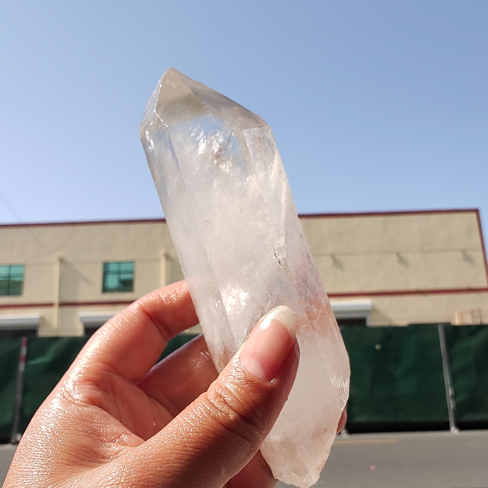 340g Bright LEMURIAN Healer Quartz Crystal RECORD KEEPER Dazzling X226