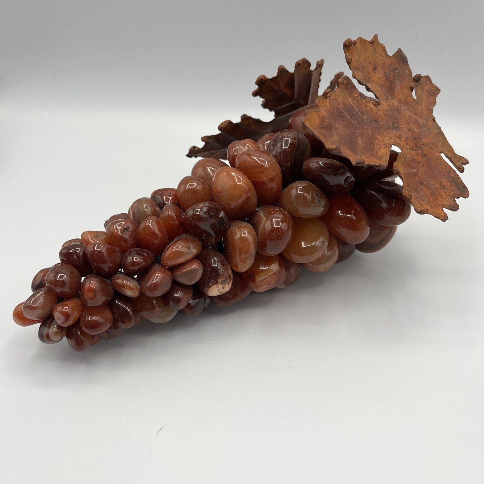 Vintage Polished Agate Stone Multicolor Grape Stone Cluster – 8.5″ Long