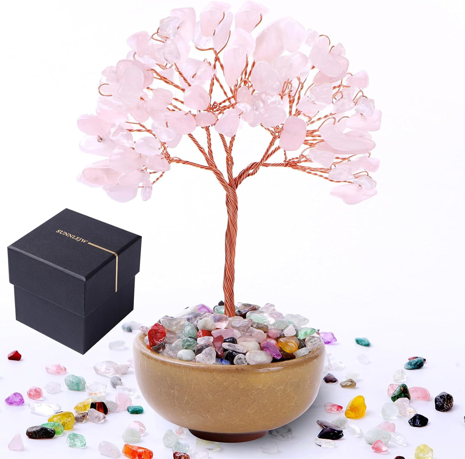 Amethyst Crystal Tree of Life, Chakra Tree Gifts for Women Purple Room Decoratio