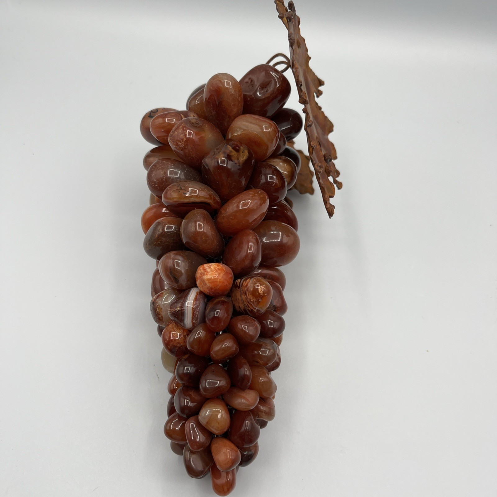 Vintage Polished Agate Stone Multicolor Grape Stone Cluster – 8.5″ Long