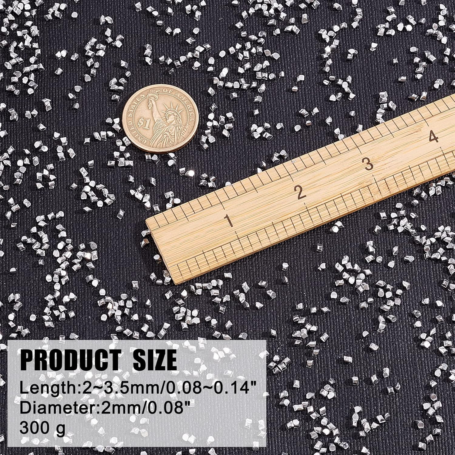 300G Aluminum Metal Shavings Orgone Platinum Metal Small Lumps Sample for Art Ex
