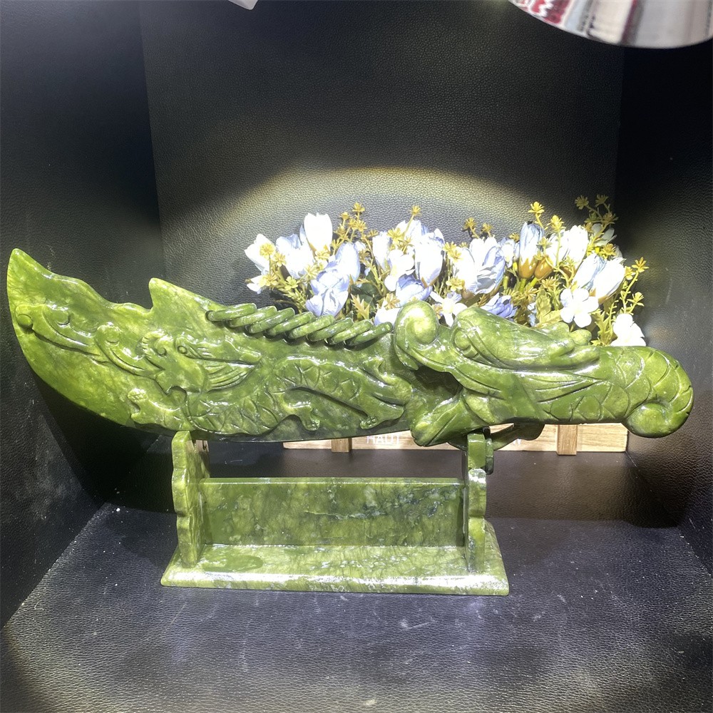 4LB 14.6″Natural Xiuyan Jade Broadsword Crystal Heal Carving Quartz Decor Energy