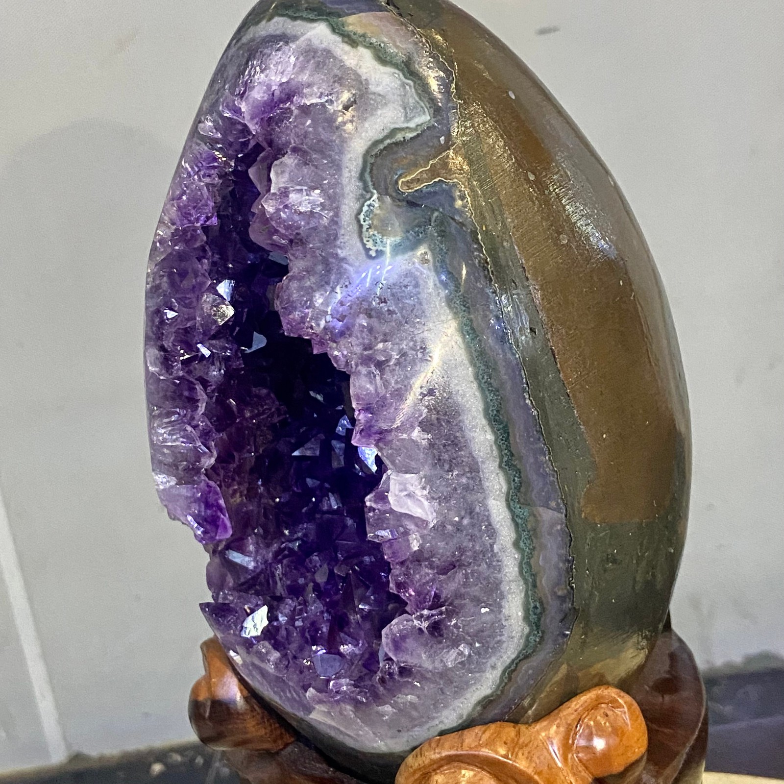 17.85LB Natural amethyst Dinosaur egg Quartz Crystal specimen healing