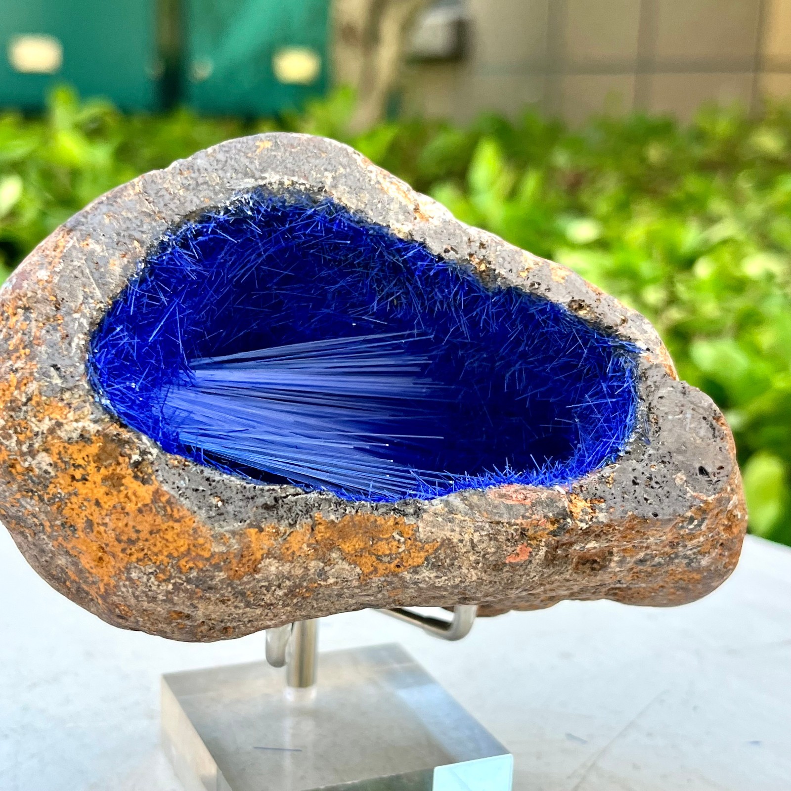 1.67LB Blue Natural Goethite Crystal Quartz Energy Ore Healing Mineral Specimen