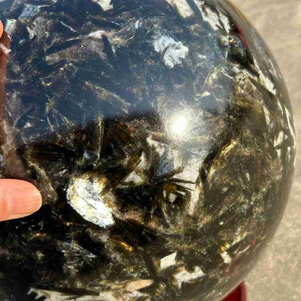 48.4lb Natural green Mica Lepidolite Quartz Sphere Crystal Ball Reiki Gem +stand
