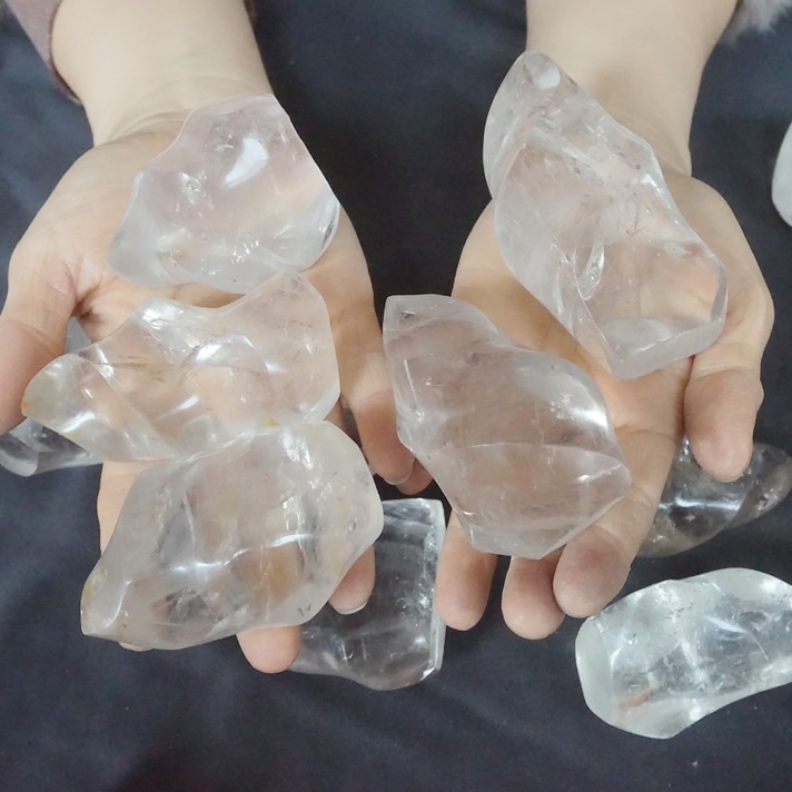 11LB 25 Natural Clear White Quartz Crystal Flame Point Carved Polished Healing