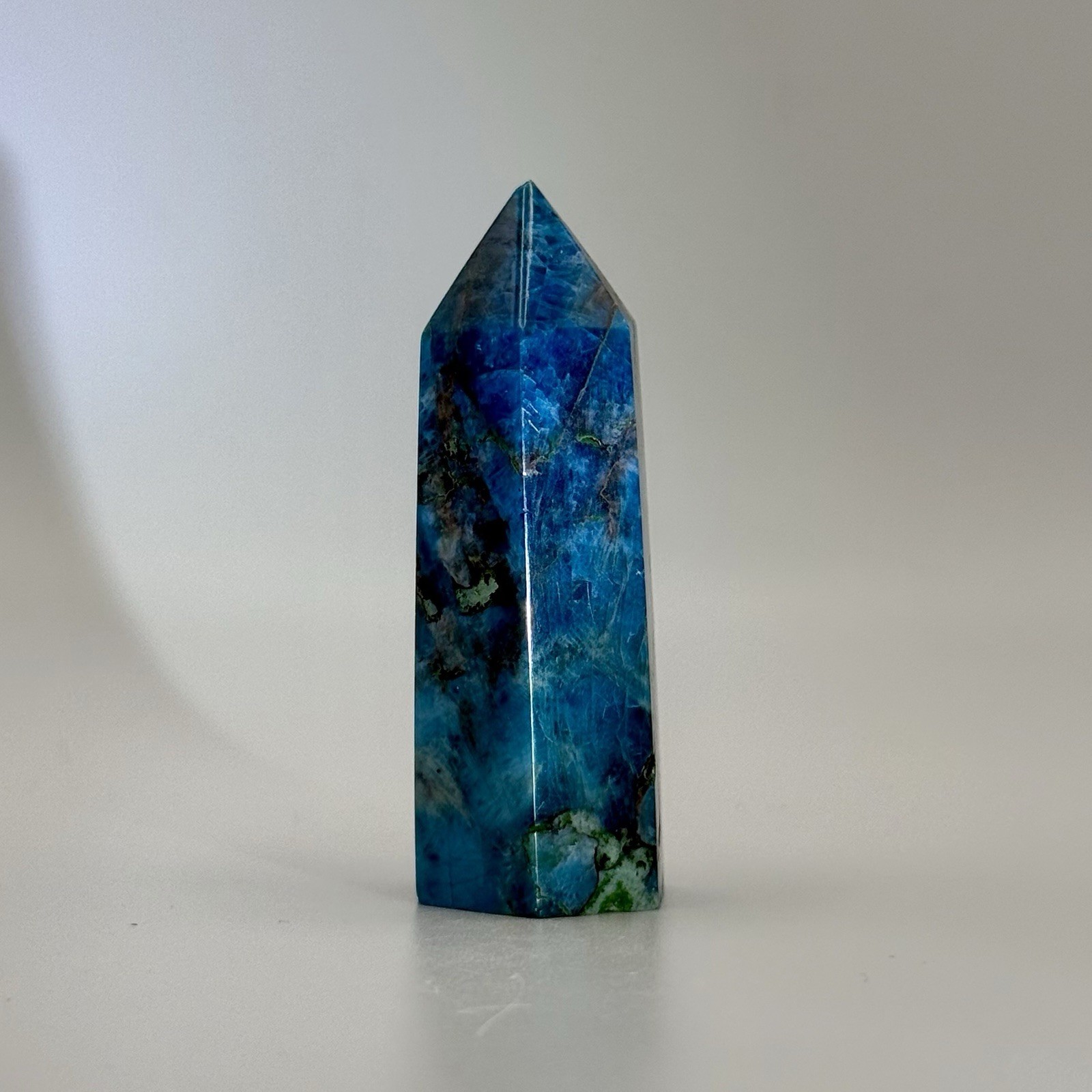 Blue Apatite Tower, Approx. 2 1/8”