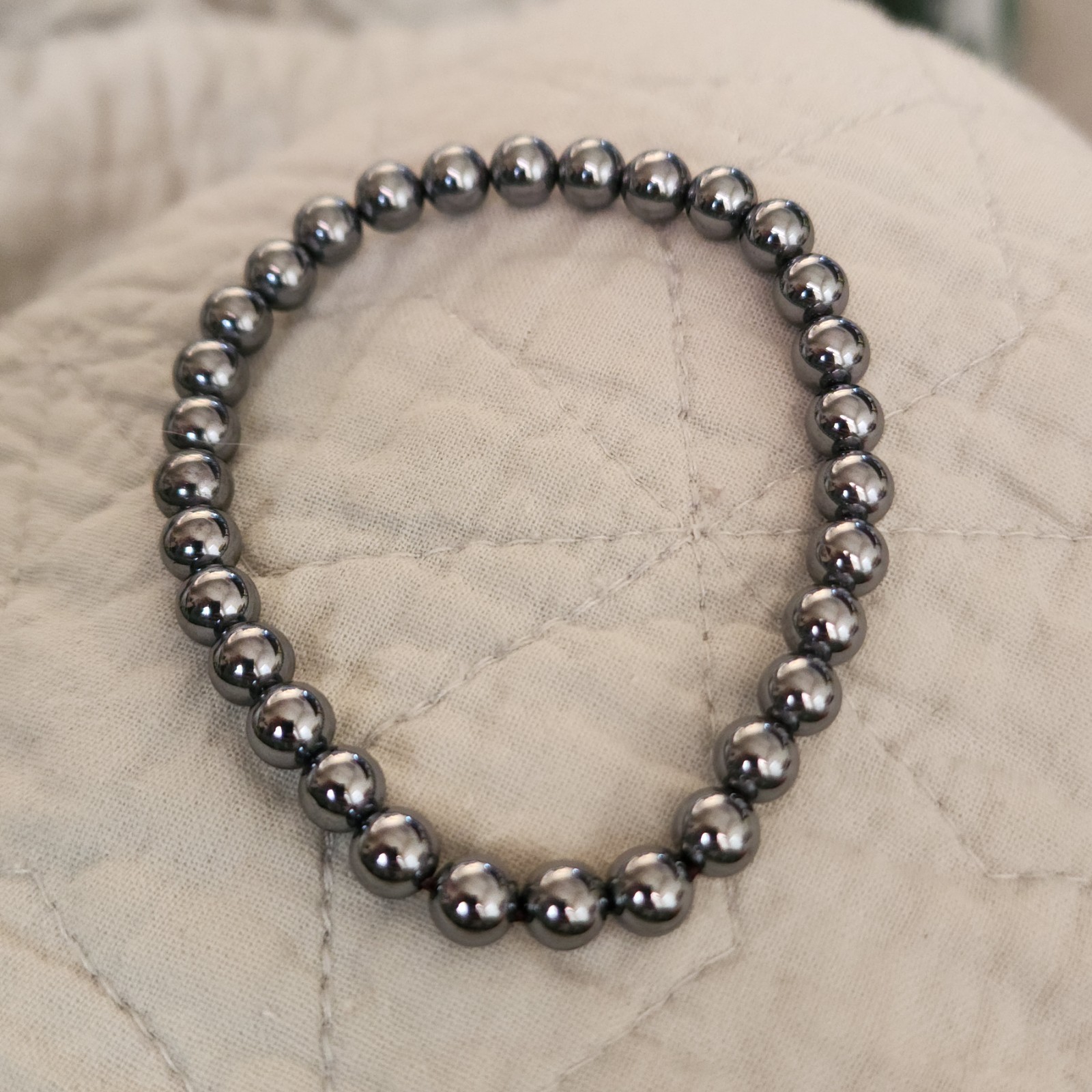 Natural 6mm Terahertz Bracelet Crystal Beads Stretch