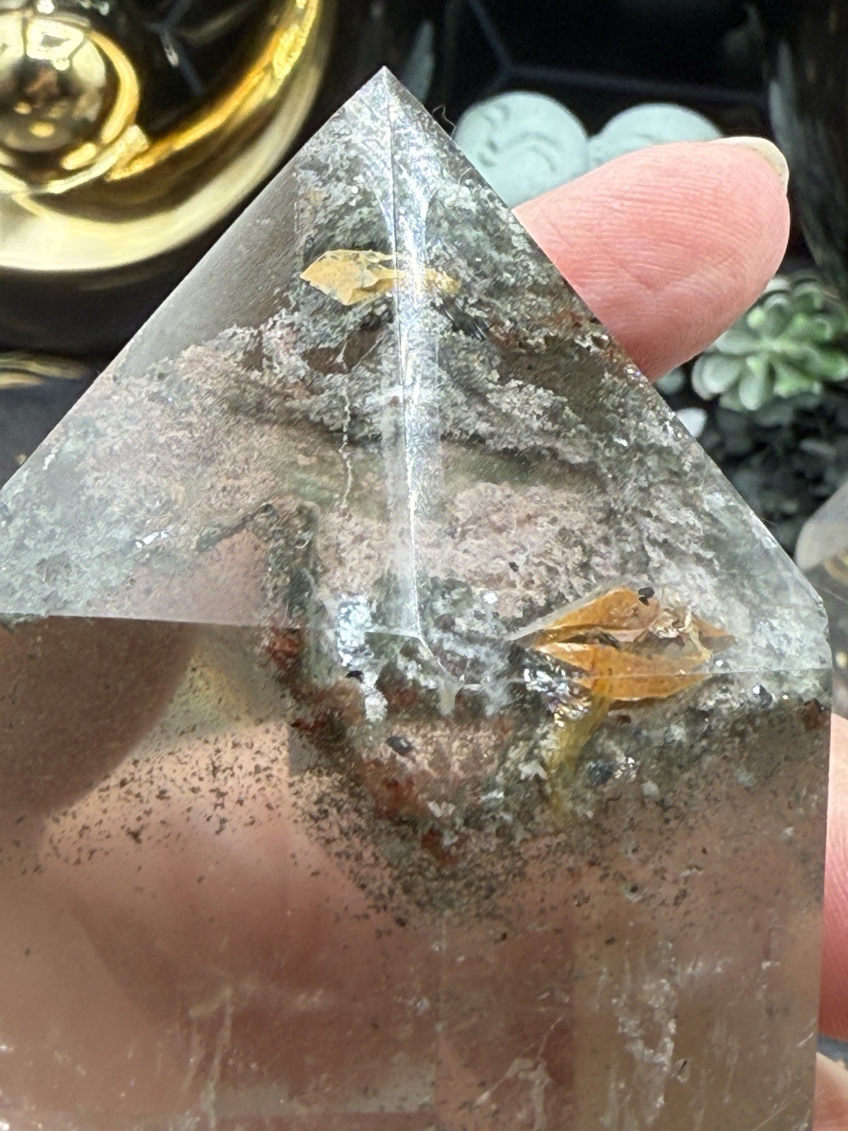 Natural Garden Quartz Lodolite Chunky Tower Freeforms Free ship & Gift