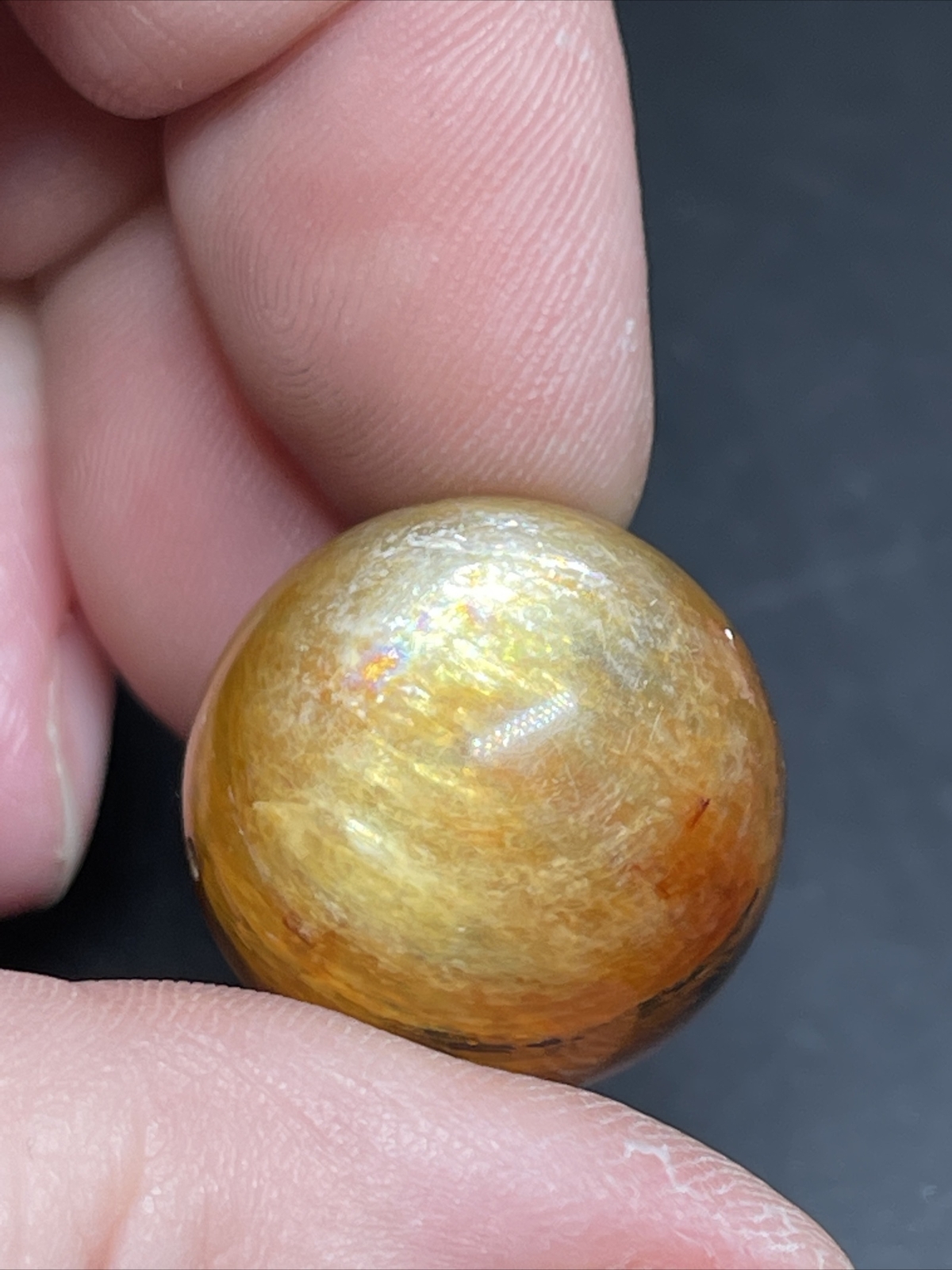 Yellow Mica Mini Sphere Ball Orb Marble Crystal 20.2mm