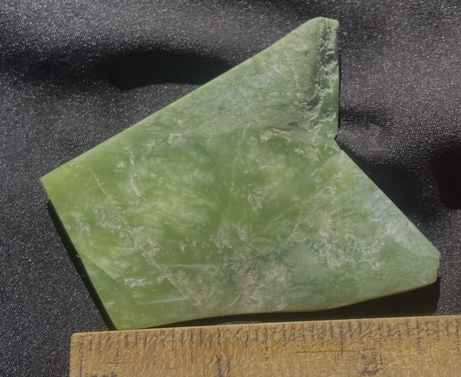 GREEN ICE JADEITE TRIM SLAB FROM MAINLAND CHINA VERY RARE 38 GRAMS