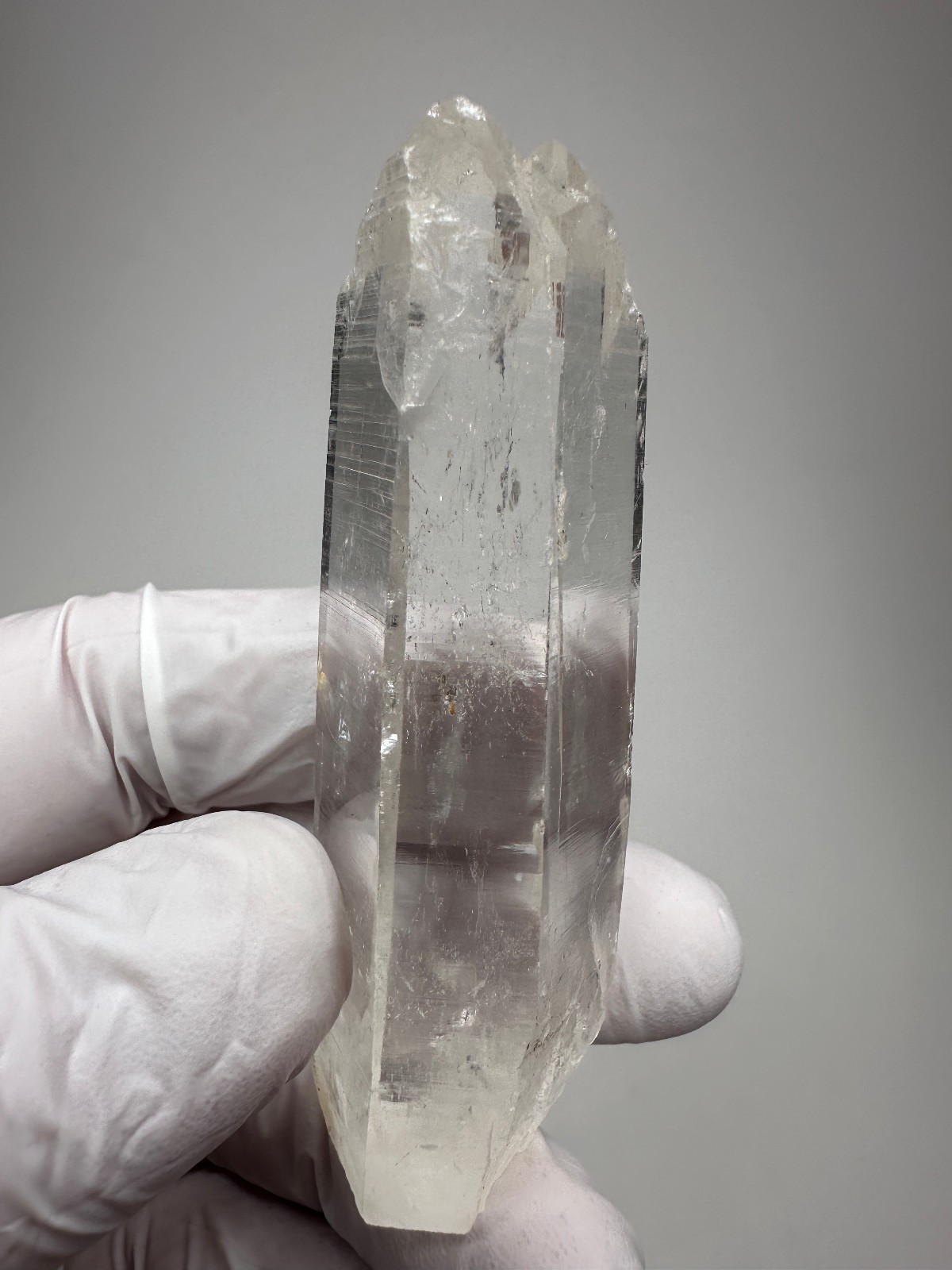 Optical Clear Colombian Lemurian Quartz Crystal Tantric Twin Point