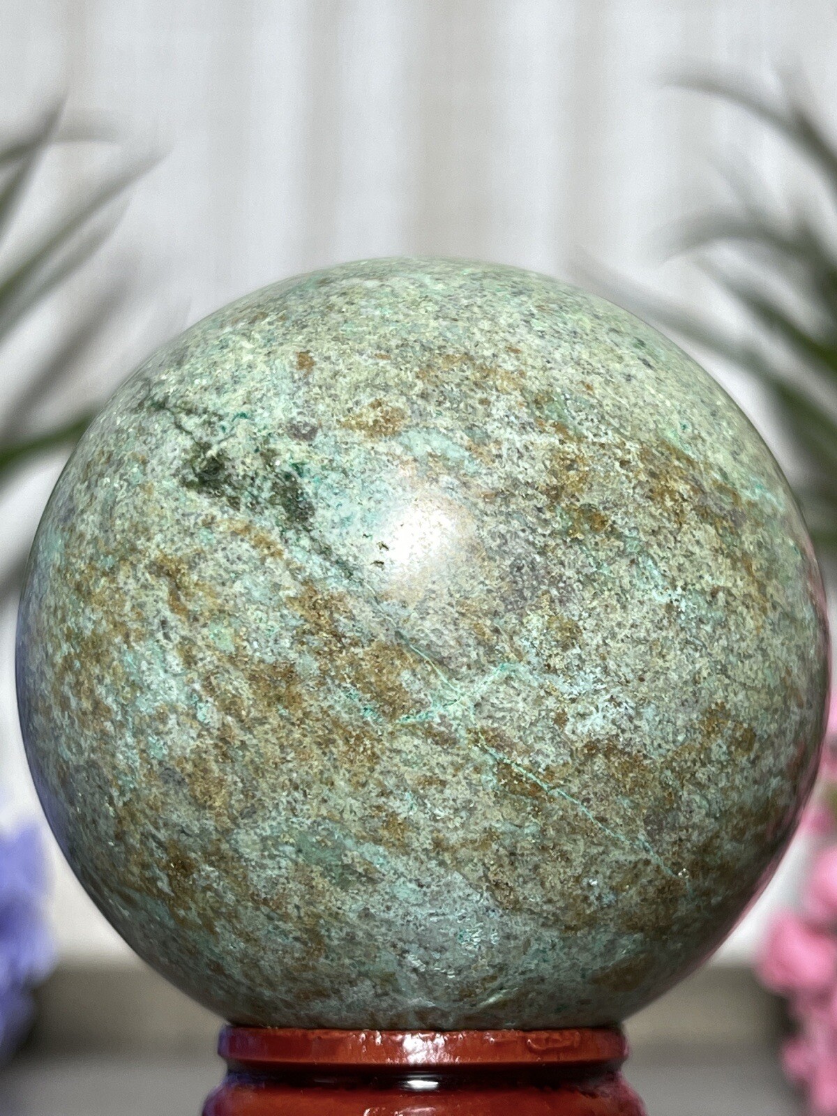 PHOENIX SPHERE 💚 Green Blue Mineral Copper Ore Malachite Turquoise Crystal Orb