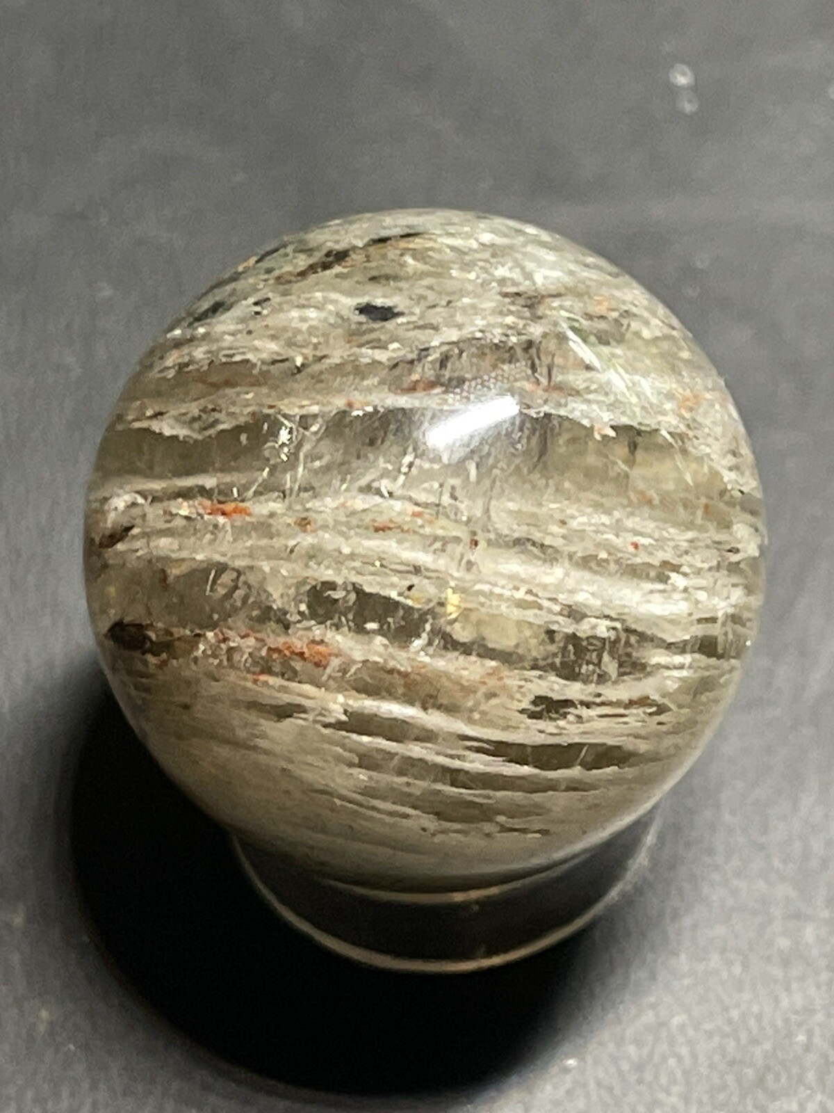 Amphibole Scenic Thousand Multi Layer Quartz Sphere Ball Orb Marble 22.5mm, 14g
