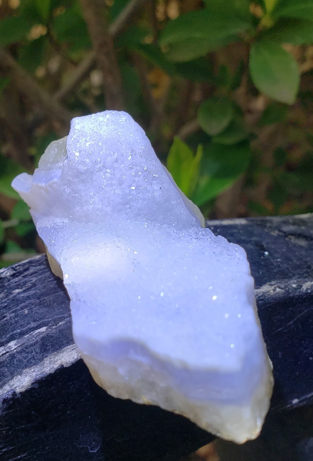3.75″ Natural Blue Lace Agate with Banding Open Druzy Specimen, 93g or 3.3 oz