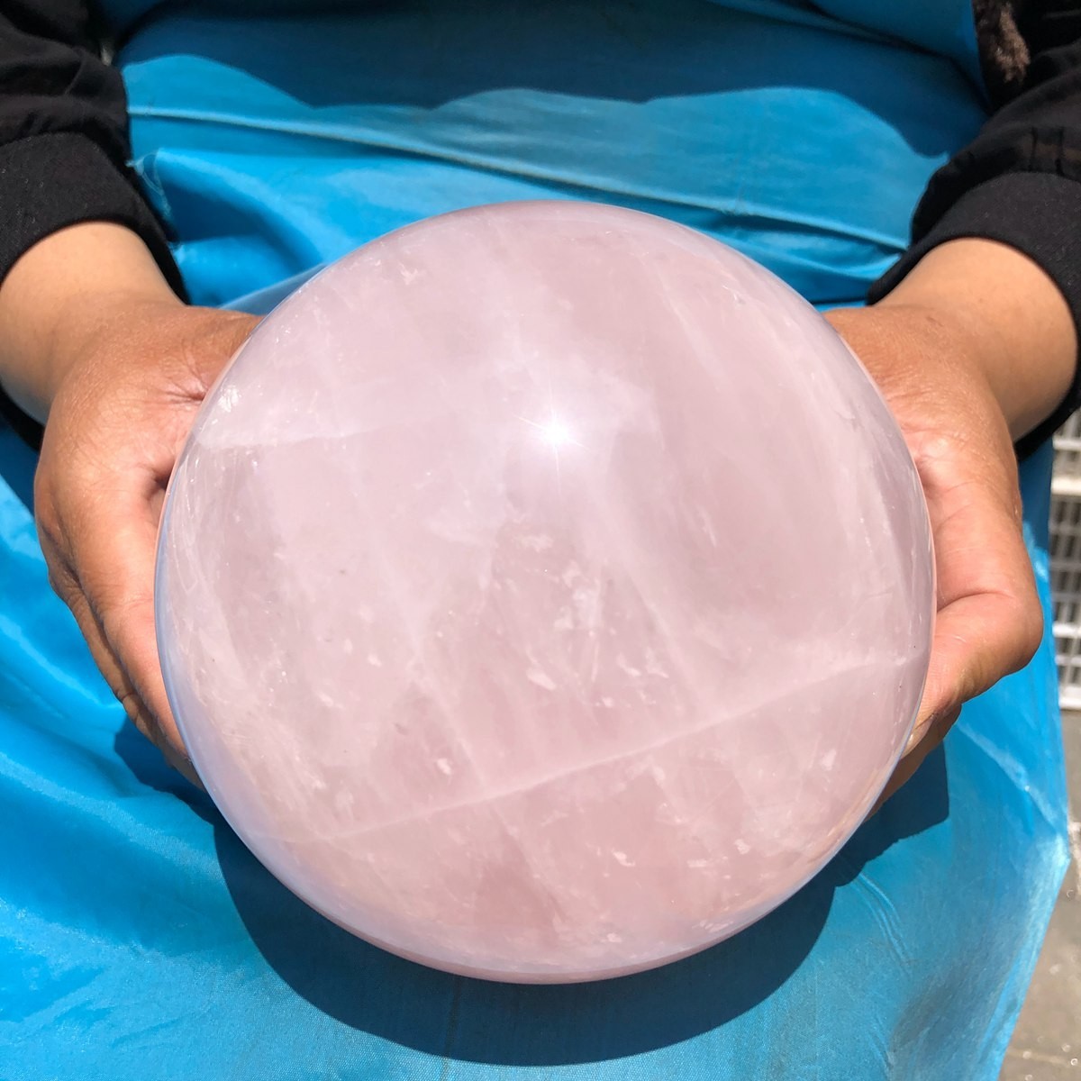 6.75LB Large Natural Pink Rose Quartz Sphere Crystal Ball Reiki Mineral Healing
