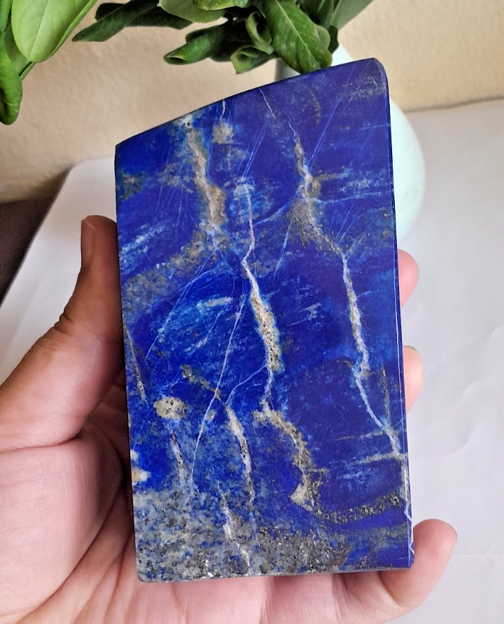 650Grams Lapis Lazuli Freeform Rough Tumbled Polished With Iron Pyrite Inclusion