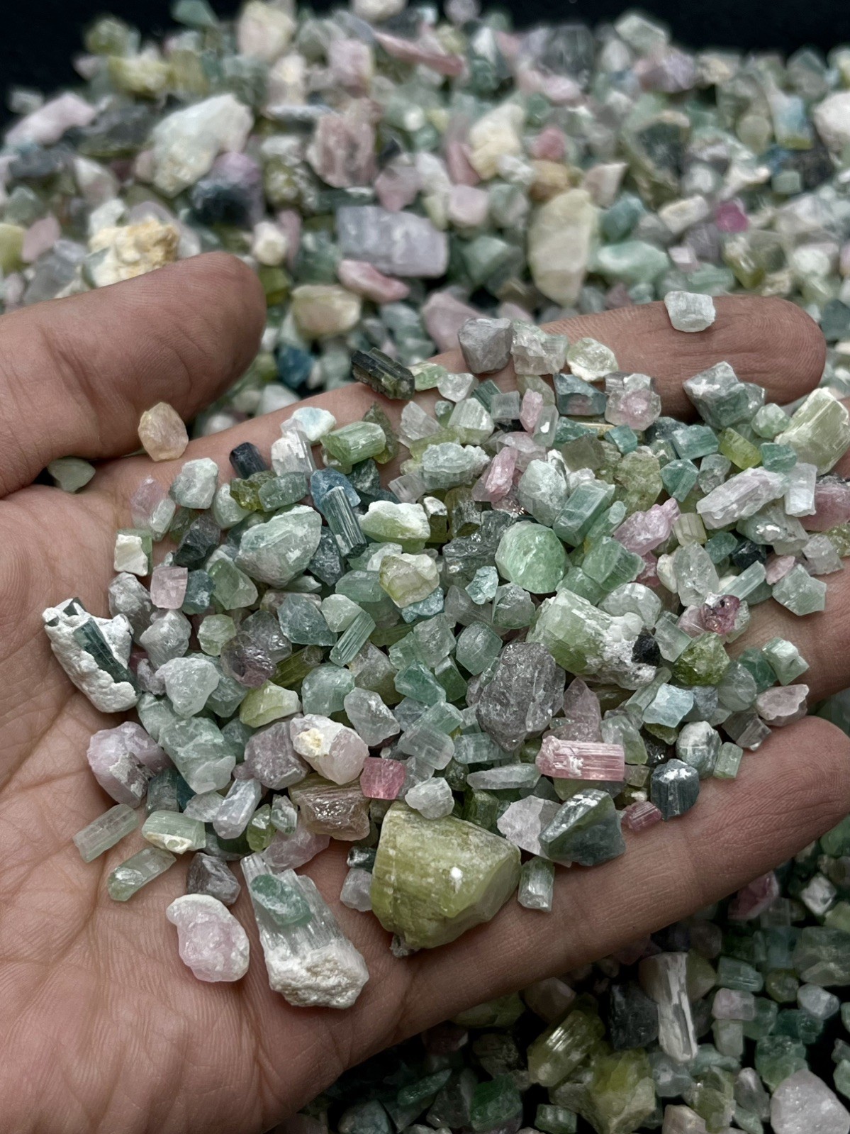 950 grams Natural Beautiful Multicolor Tourmaline Rough Crystals fro Afghanistan