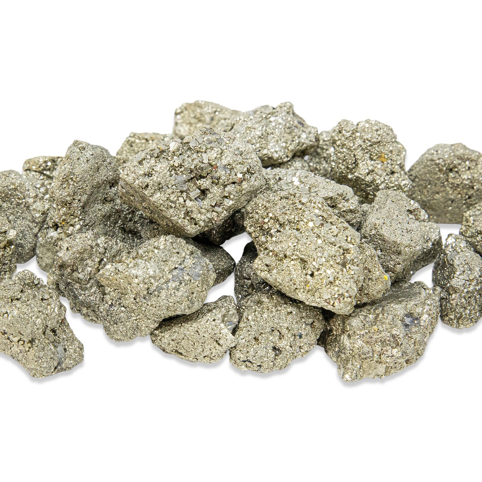 Raw Pyrite Crystals – Medium Chunks 1″ to 2″ – Pyrite Gemstones Bulk from Peru