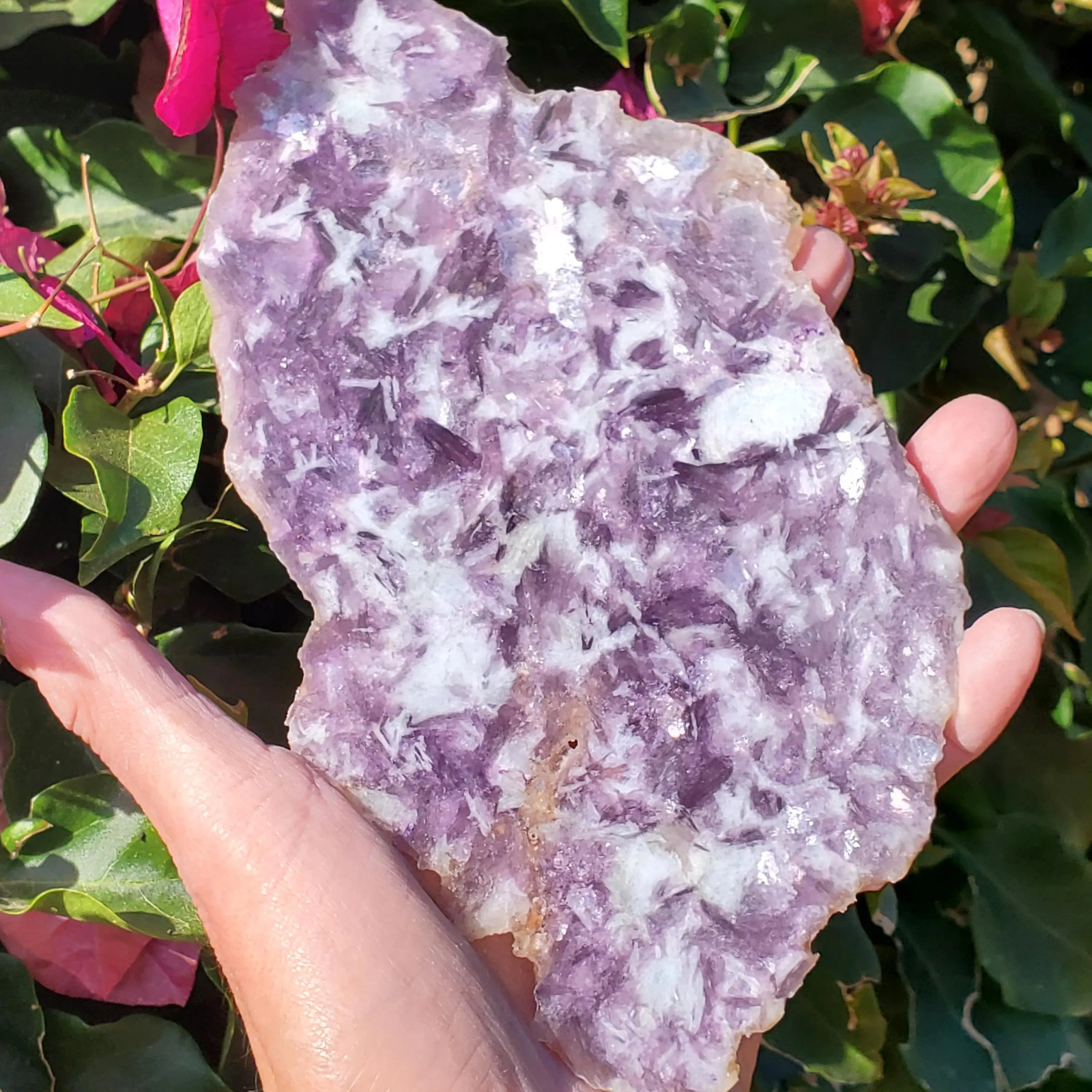 Raw Mica Lilac Pink Purple Flashy Sparkly Polished Display Slab 197 grams