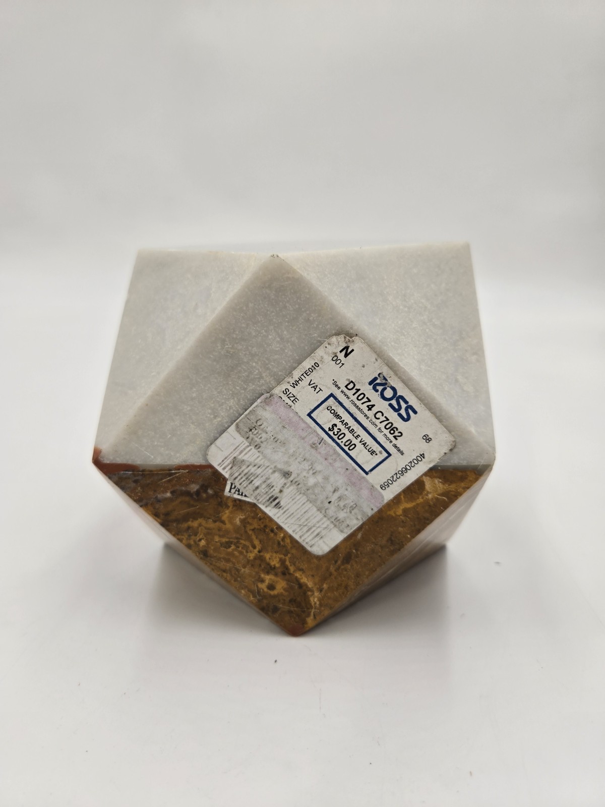 Quartz Marble Geometric Paperweight Decorative Tonal Natural