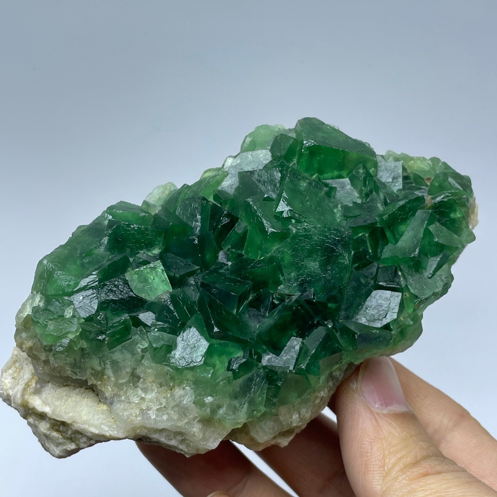 Natural Madagascar Green Fluorite Mineral Specimen Crystal Cluster Healing