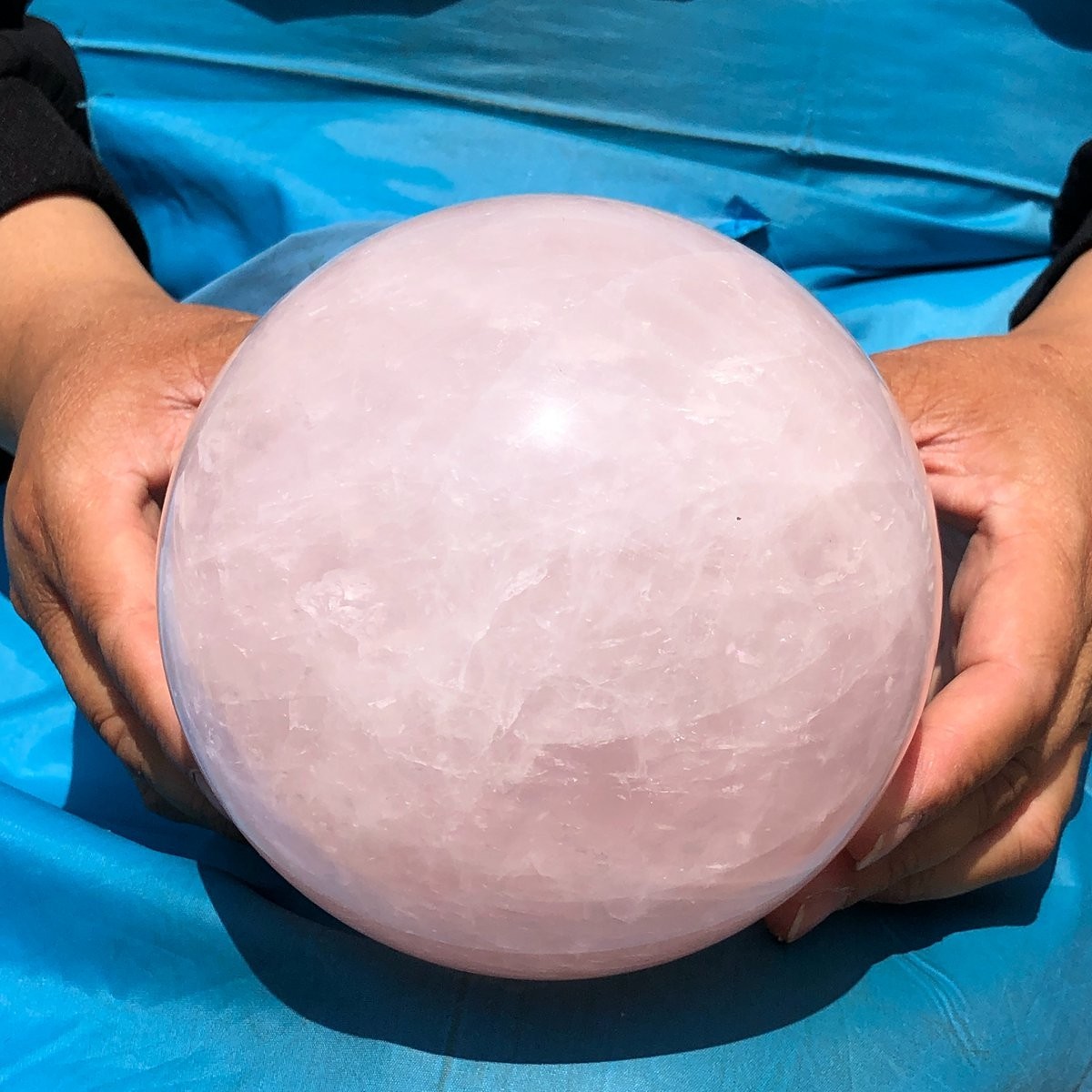 6.75LB Large Natural Pink Rose Quartz Sphere Crystal Ball Reiki Mineral Healing