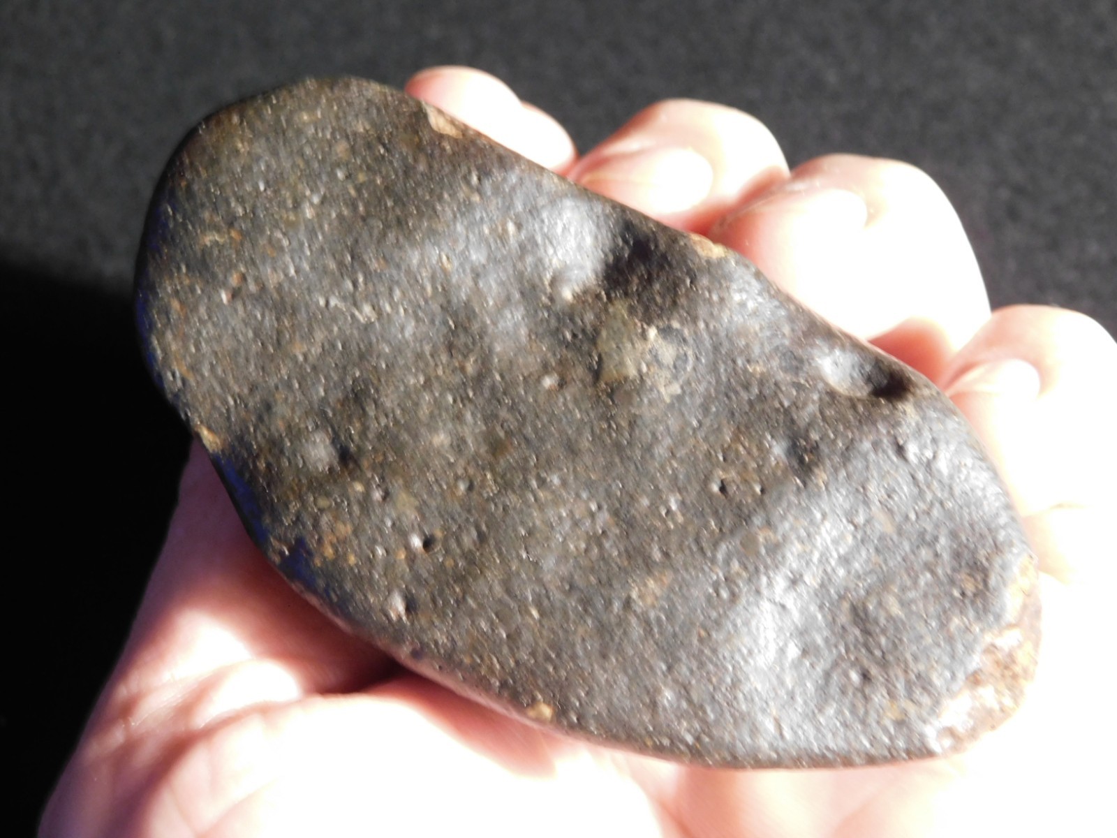 wOw! Stony METEORITE with DARK Fusion Crust and REGMAGLYPTS Libya 274gr
